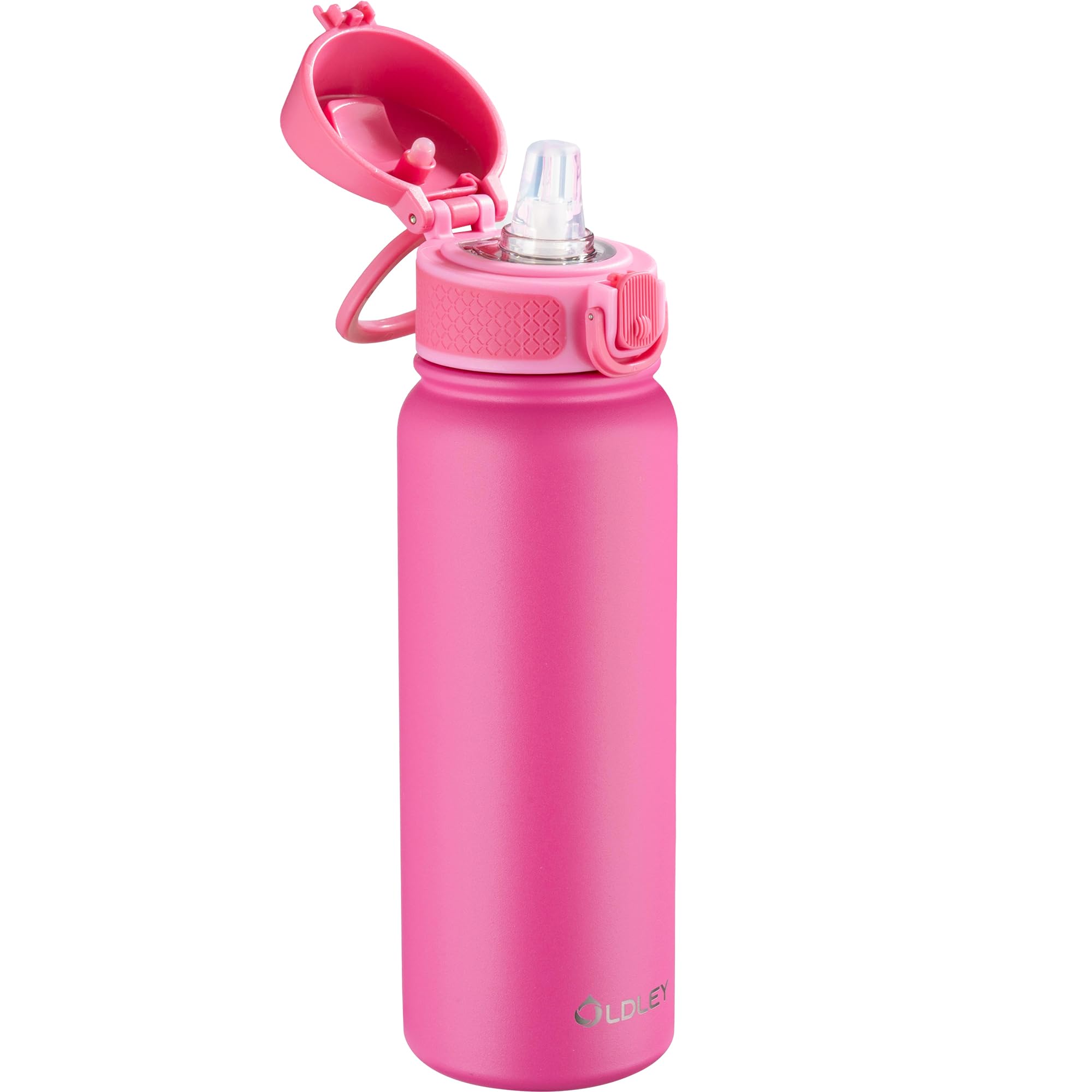 OLDLEY 20 Oz Insulated Stainless Steel Water Bottle For Kids, With Straws Leak-proof, Kids Water Bottles For School Boys Girls,P