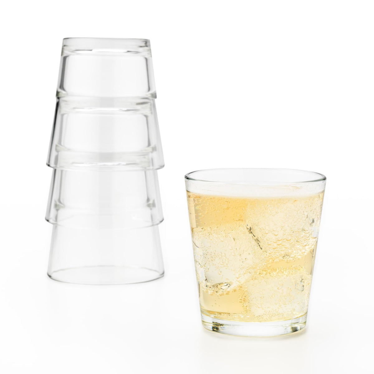 Libbey 15766 Restaurant Basics Stacking Rocks Glasses, 9-Ounce, Set Of 12