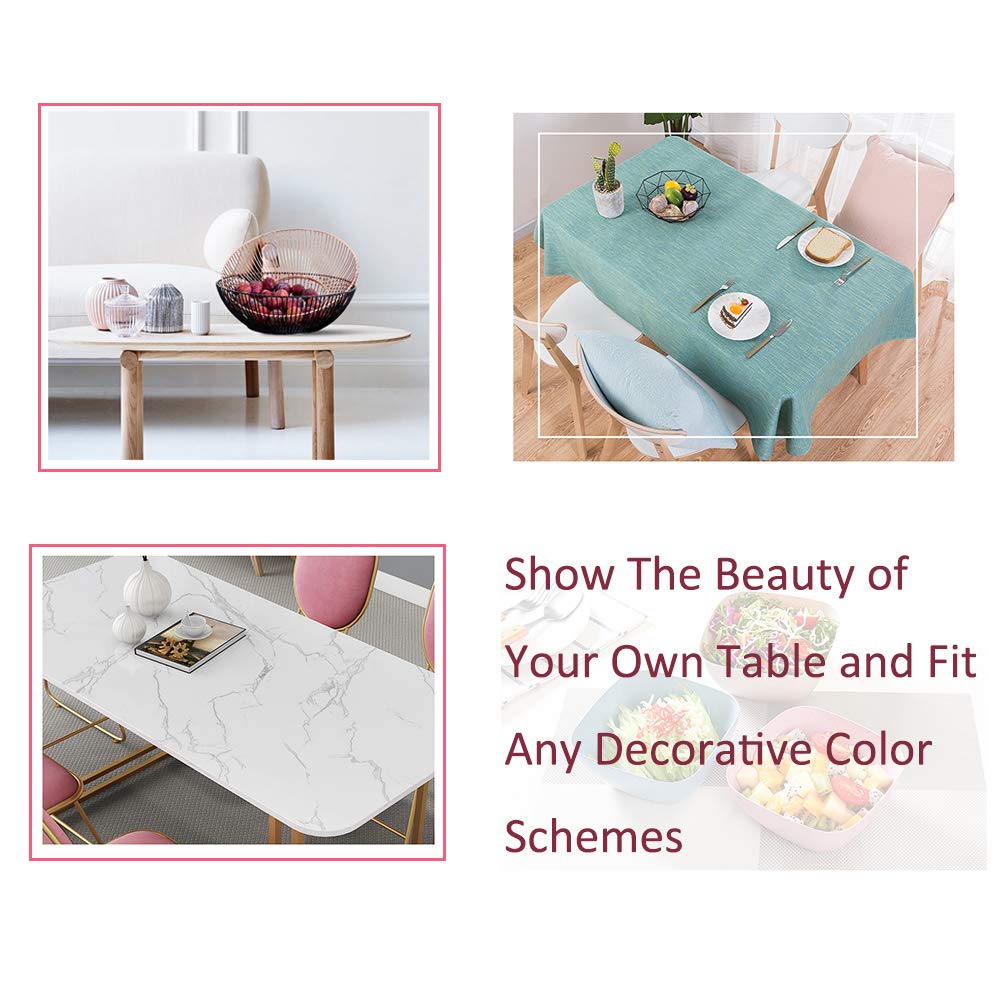 Wetop Translucent Plastic Placemats Set Of 4 For Dining Table, Keeps Table Or Desktop Cloth Cleaner, Washable, Heat Resistant, N