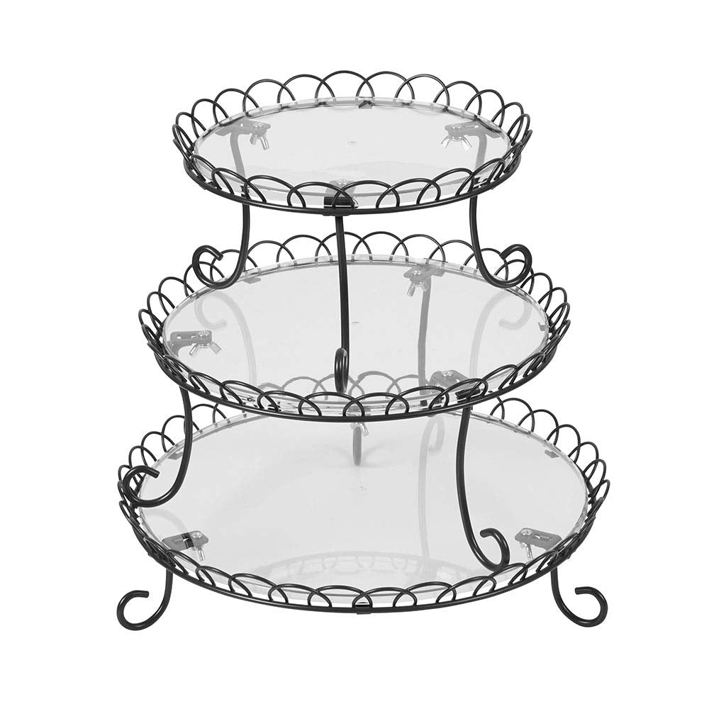 Wilton 3070837 3Tier Customizable Iron Treat Stand, 13, Black