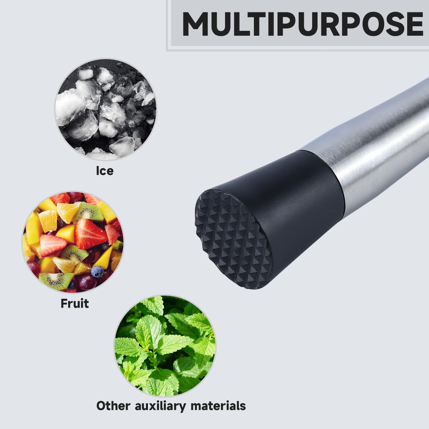 Ortarco 10 Inch Stainless Steel Muddler For Cocktails