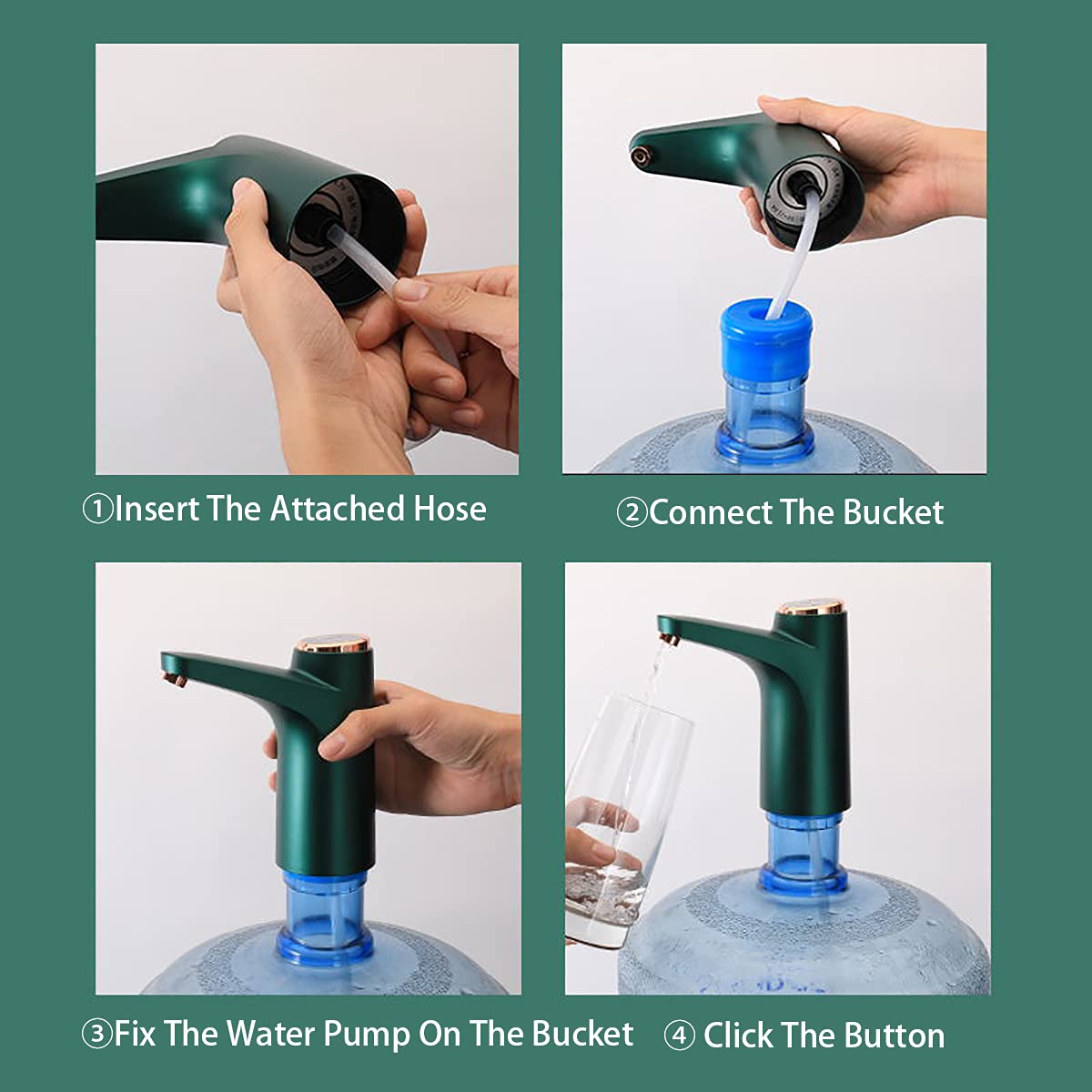 Electric Water Pump Dispenser  3 Gallon 5 Gallon Universal Portable Water Dispenser USB Charging Automatic Drinking Water Bottle Pump for Camping