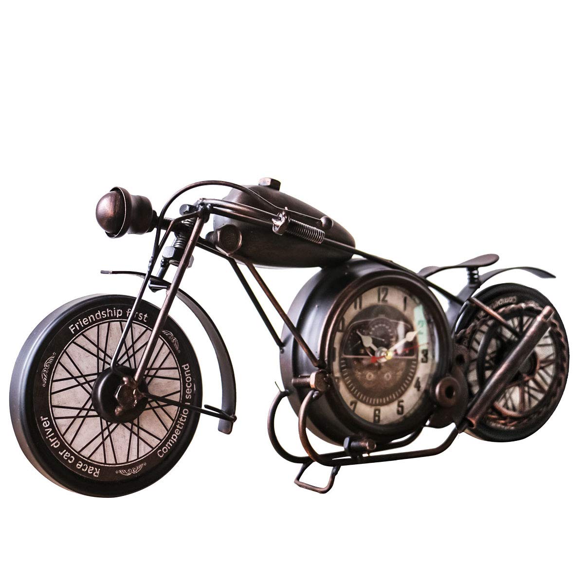 YOUKI Metal Motorcycle Art Wall Decor Desk Shelf Clocks Non Ticking Battery Operated Home Decorative Gift Idea,Wall Decorations 