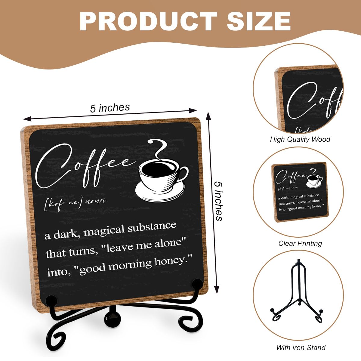Toerifer Coffee Lover Gifts, Funny Coffee Bar Accessories, Table Decorations Supplies, Desk Shelf Cubicles for Coffee Bar Decora