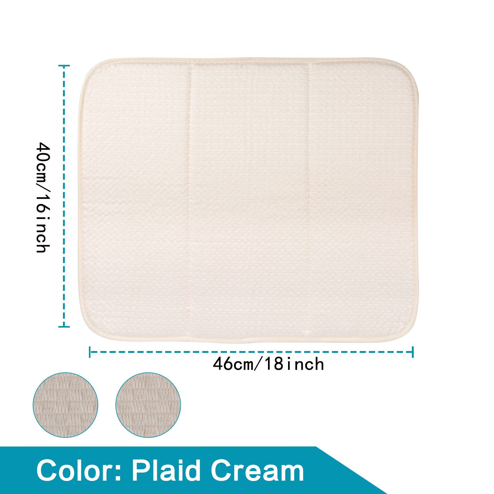 Sinland Microfiber Dish Drying Mat Super Absorbent Dish Drying Rack Pads Kitchen Counter Mat (16Inch X 18Inch, Creamx2)