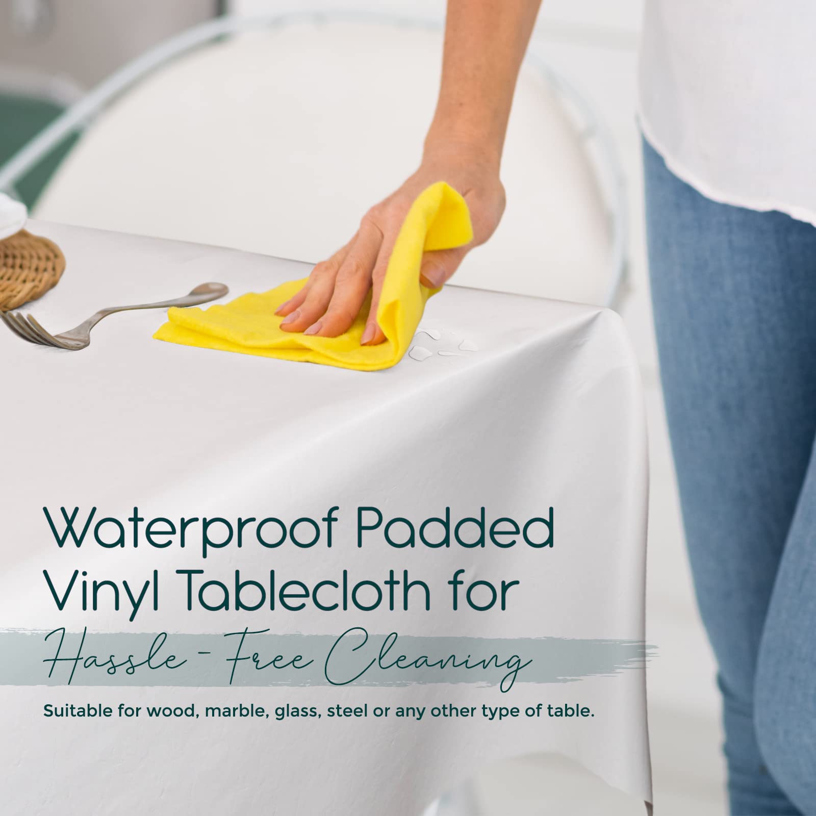 Tablecloths By Design - Quality Table Pad Protector, Waterproof Vinyl Table Cover For Superior Protection From Spills, Scratches