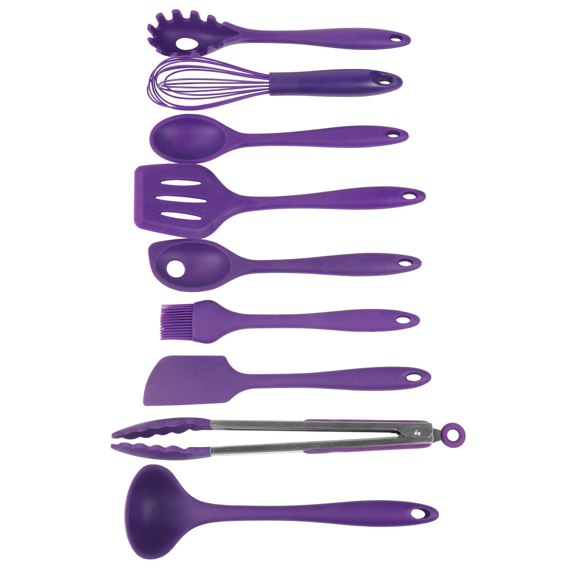 Chef Craft Premium Silicone Kitchen Tool And Utensil, 11 Piece Set, Purple