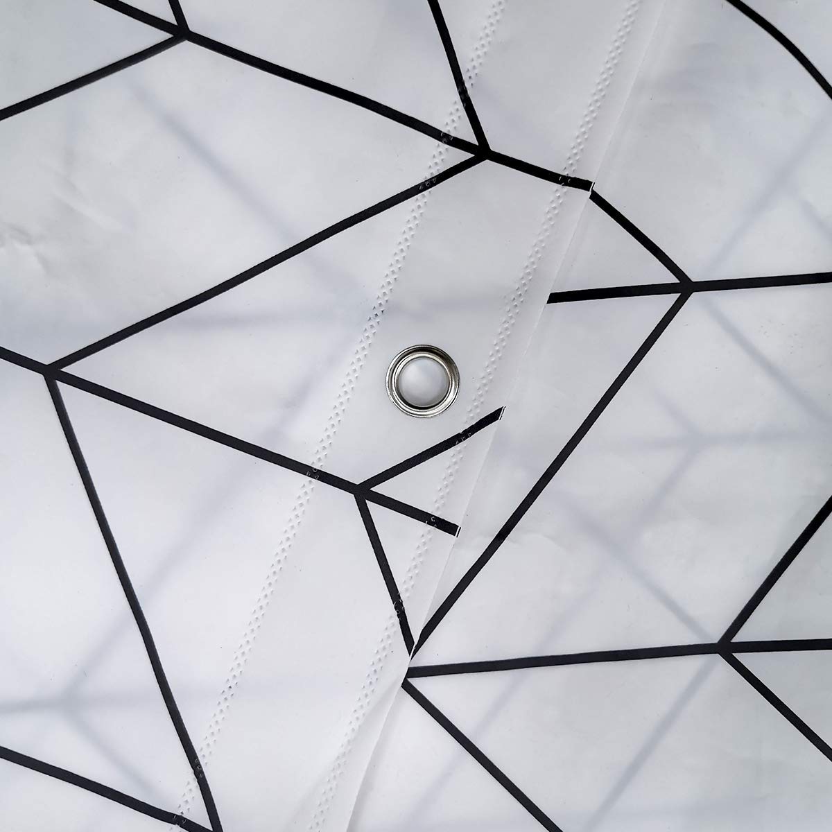 Riyidecor Clawfoot Tub Chevron Shower Curtain 180x70 Inch All Around Bathtub Wrap Around White Herringbone Round Freestanding Surround Oval Polyester Fabric Extra Wide Panel Waterproof 32 Metal Hooks