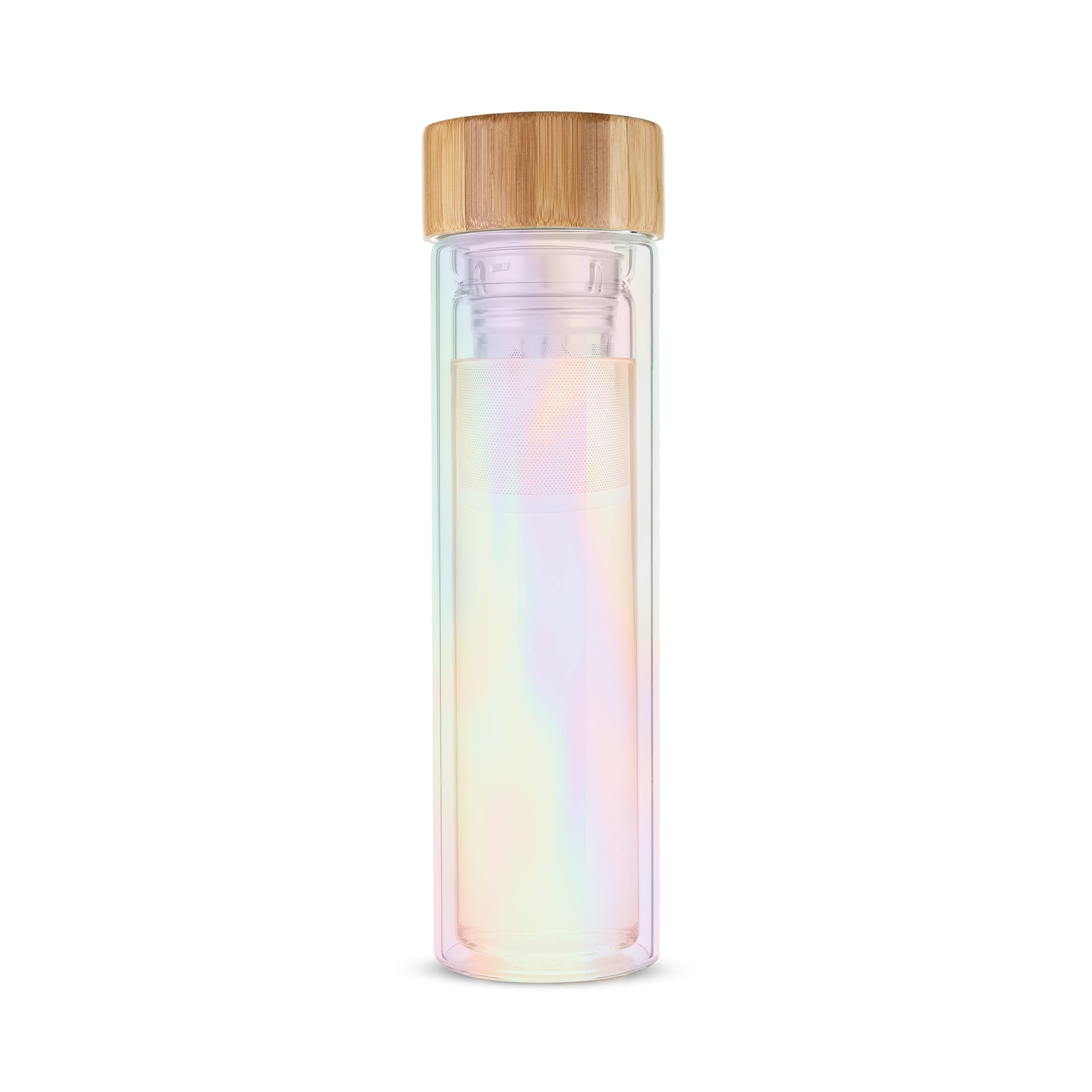 Pinky Up Blair Travel Tea Infuser Mug, Double Walled Insulated Travel Tumbler with Loose Leaf Tea Strainer, Travel Coffee Mug, P