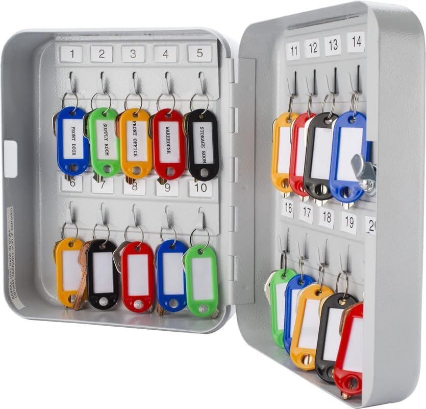 UDEETA MART 20 Keys Combination Lock Stylish Wallmount Security Key Holder Box & Metal Safe Cabinet Hanging Key Manager with In