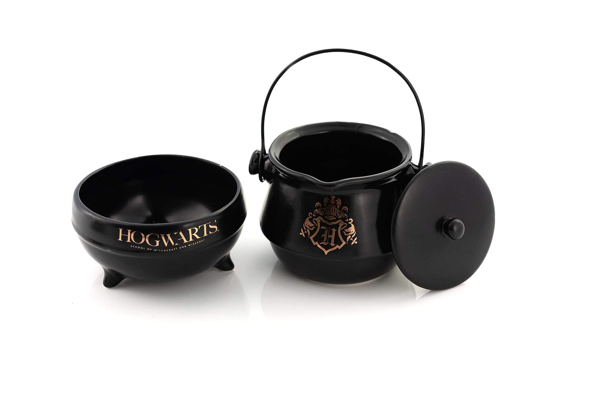 Harry Potter Tea-For-One Stackable Cauldron Teapot And Cup Set | Ceramic Harry Potter Collectible | Featuring Hogwarts Crest