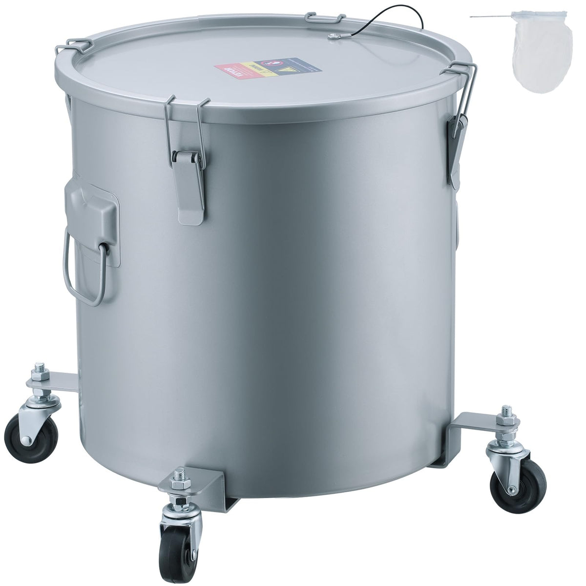 Vevor Fryer Grease Bucket, 8 Gal Oil Disposal Caddy With Caster Base, Carbon Steel With Rust-Proof Coating, Oil Transport Contai