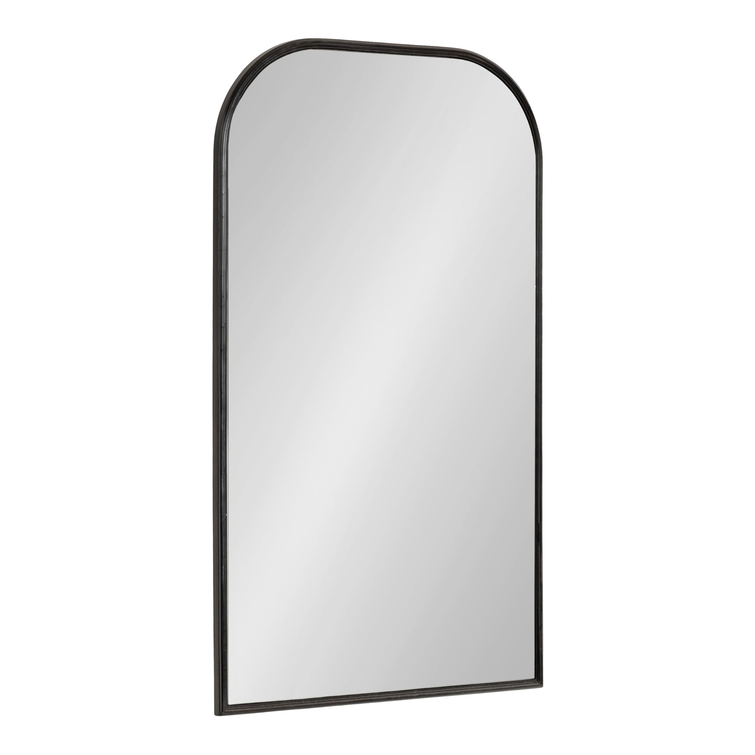 Kate and Laurel Caskill Modern Arched Wall Mirror, 20 x 34. Black, Decorative Tall Bathroom Mirror for Wall Decor with Rounded A
