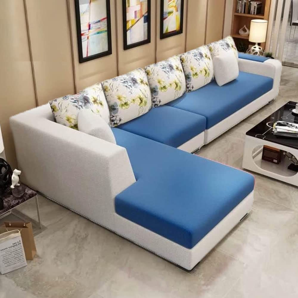 Casaliving Arlo  5 Seater Sofa For Living Room (Blue Grey Fabric) Left Side