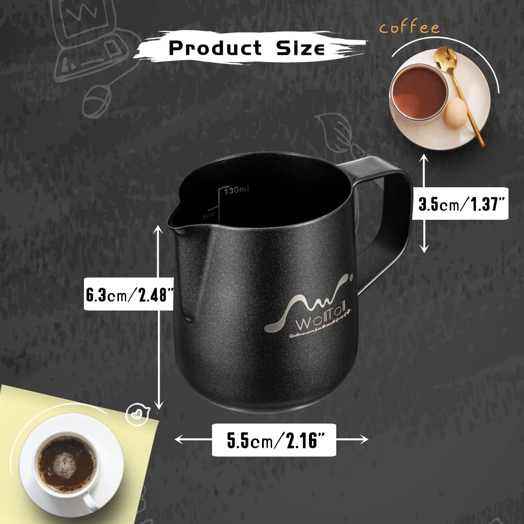 Non-Stick Coating Stainless Steel Milk Frothing Pitcher, 5Oz/150Ml Milk Coffee Cappuccino Latte Art Frothing Pitcher Barista Jug