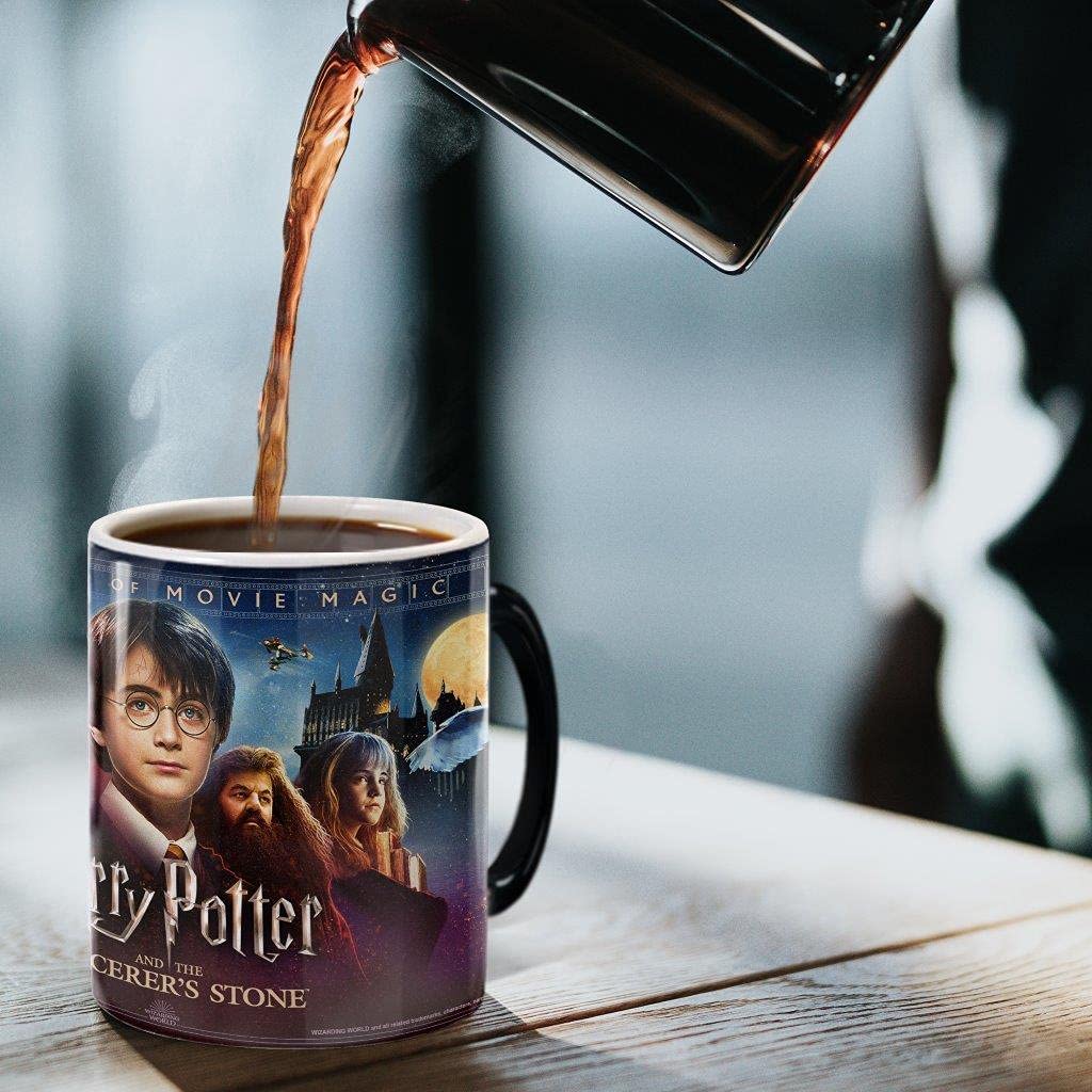 Morphing Mugs Harry Potter 20th Anniversary Color Changing Mug - 11 oz Black Ceramic, Reveals Image with Hot Liquid