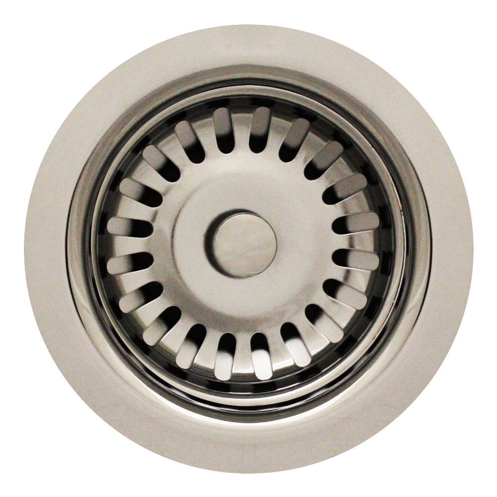 Whitehaus Rnw35L-Poch 3-1/2-Inch Basket Strainer For Deep Fireclay Applications, Polished Chrome
