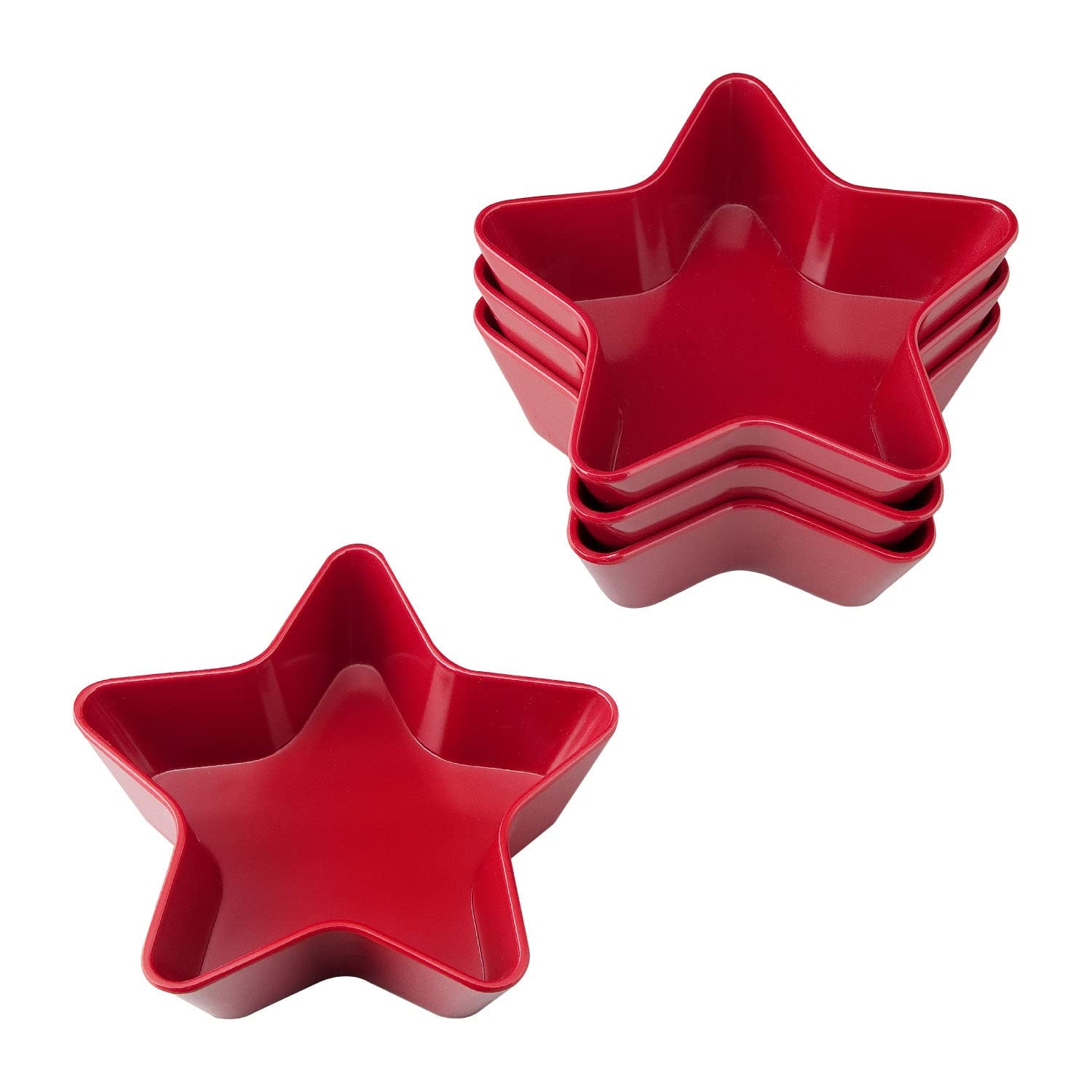 Supreme Housewares 4-Piece Patriotic Star Shaped Bowl Melamine Small Serving Bowl For Dessert, Snack, Ice Cream, Nuts Or Fruit,