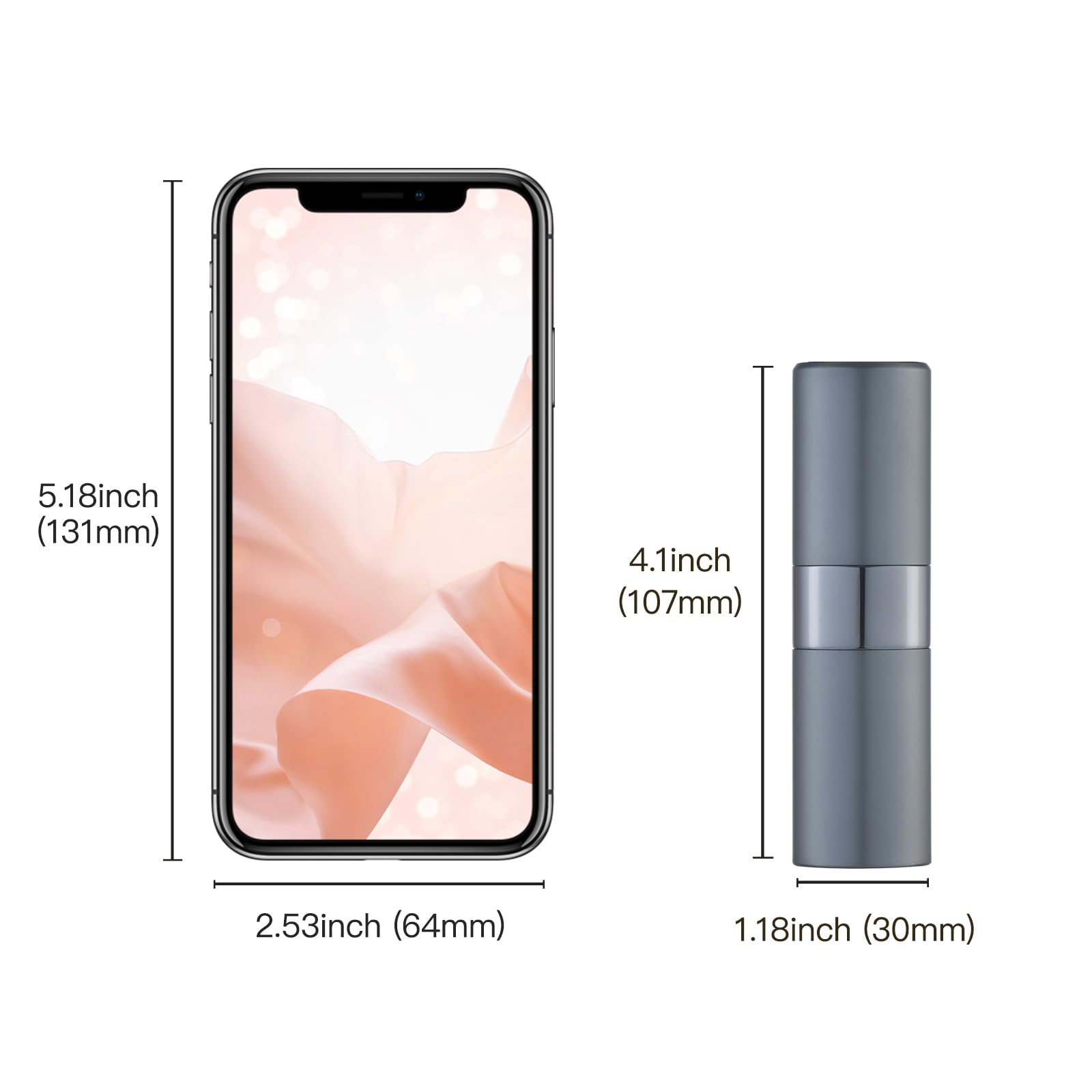 Owlyee 20Ml Perfume Atomizer, 1Pcs Travel Cologne Spray Bottle, Mini Empty Sprayer Dispenser (Grey)