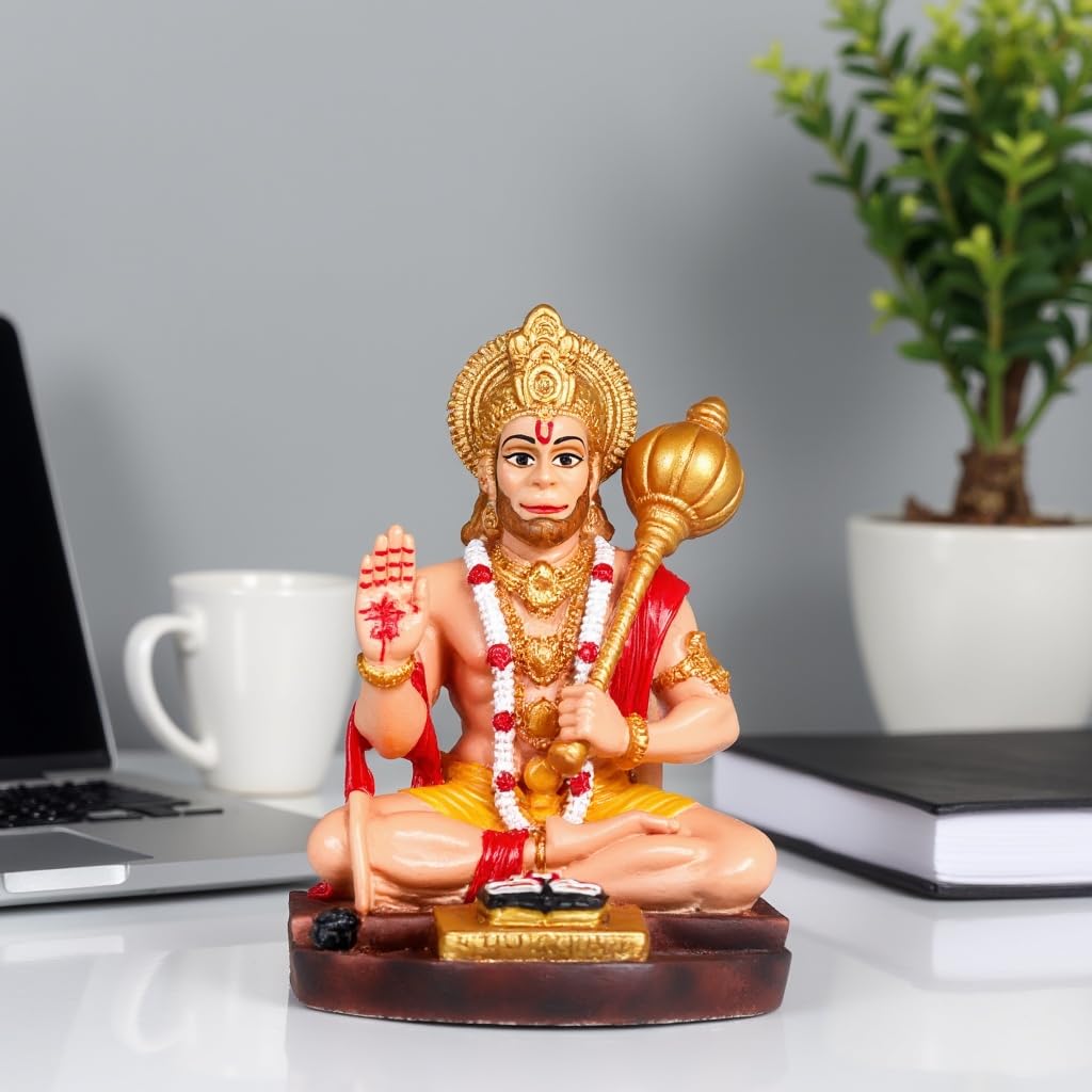 Unovate Lord Hanuman Idol For Car Dashboard, Home, Office Desk  Hanuman Murti For For Pooja, Temple Showpiece, Decoration, Festi