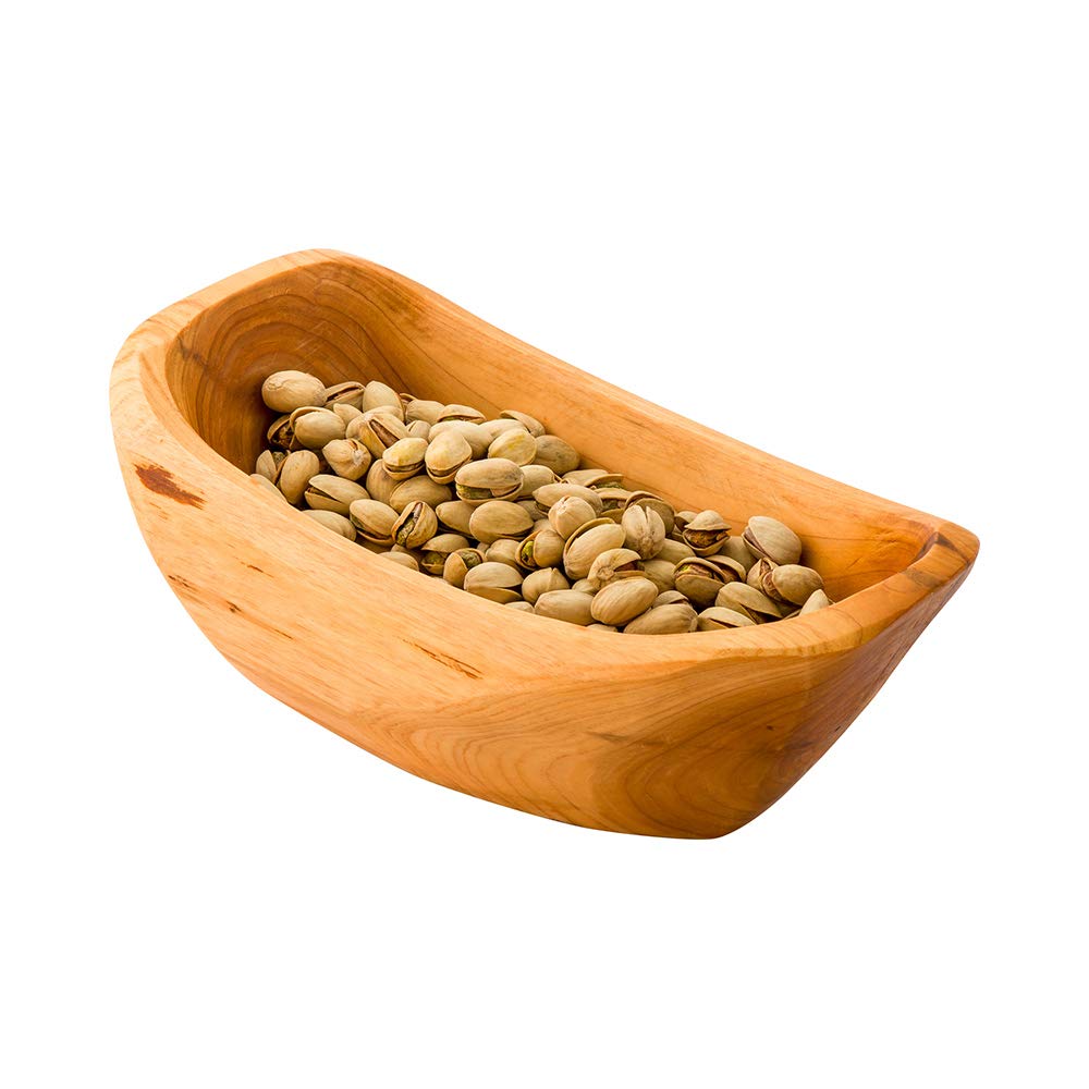 Restaurantware Nature Tek 9.75 X 5 X 3.5 Inch Fruit Bowl 1 Handmade Oblong Bowl - Oval Shape Shatterproof Natural Wood Fruit Sal