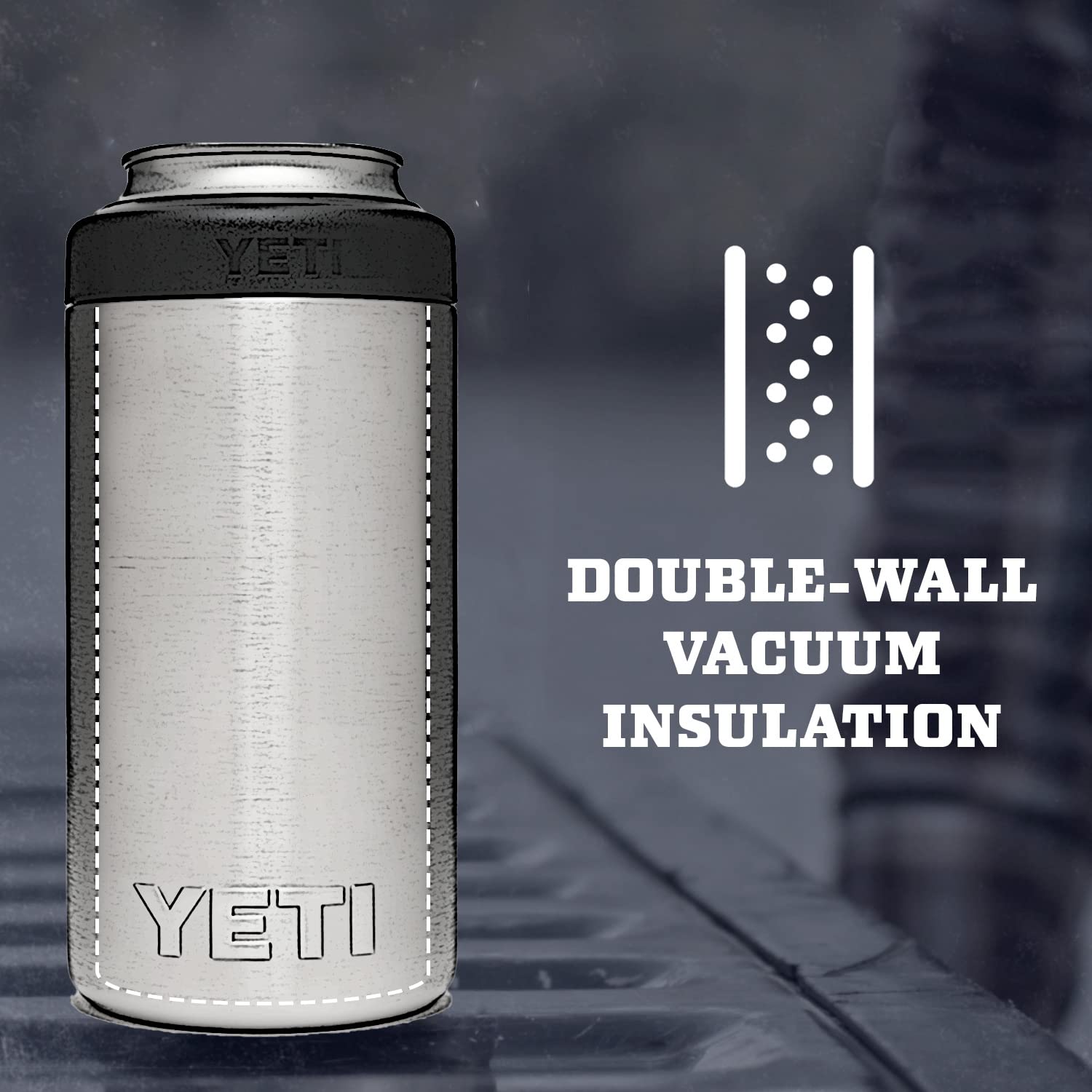 Yeti Rambler 16 Oz. Colster Tall Can Insulator For Tallboys & 16 Oz. Cans, Black