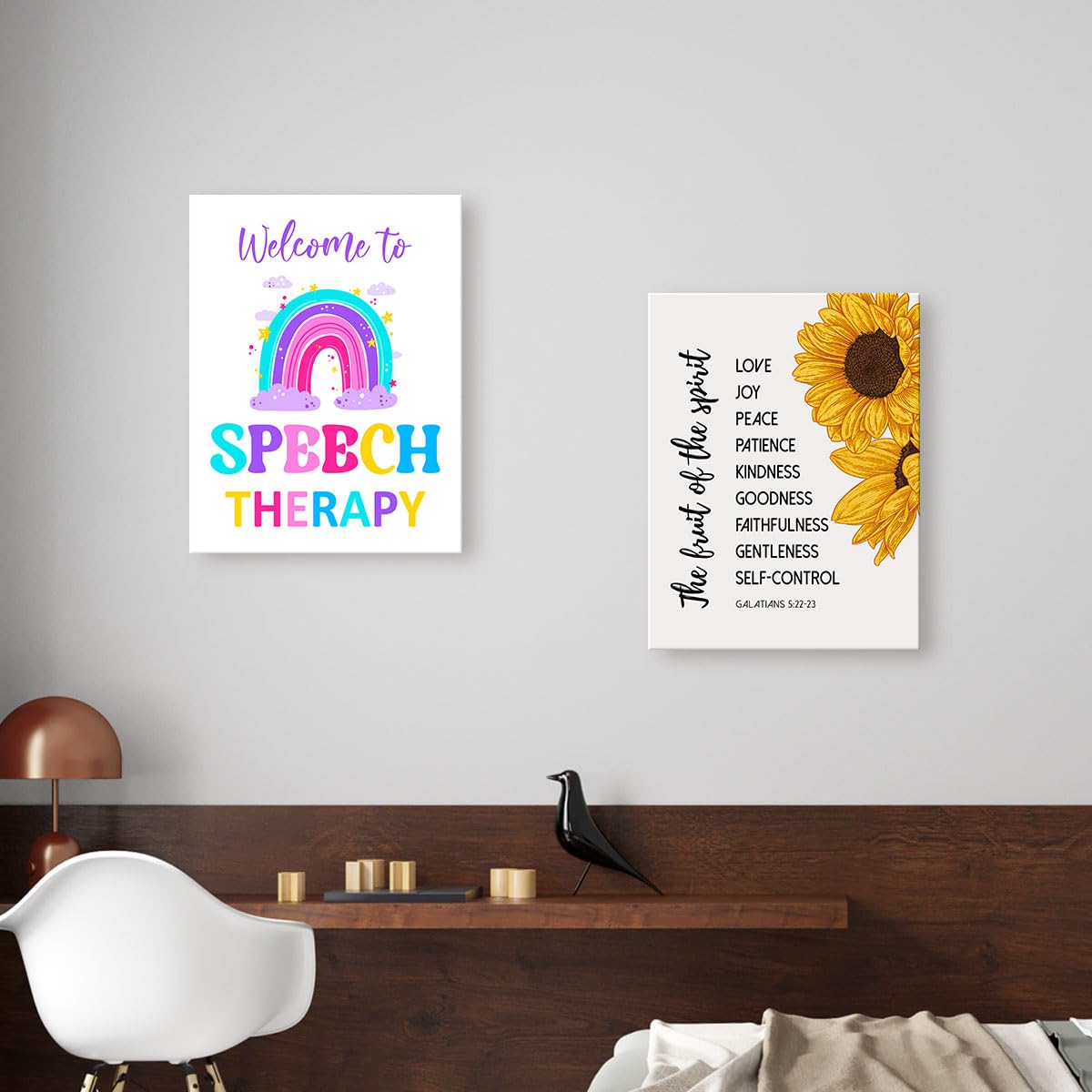 Listngbo Mental Health Canvas Wall Art,Welcome To Speech Therapy Health Clinic Motivational Quote Painting Prints Poster Ready T