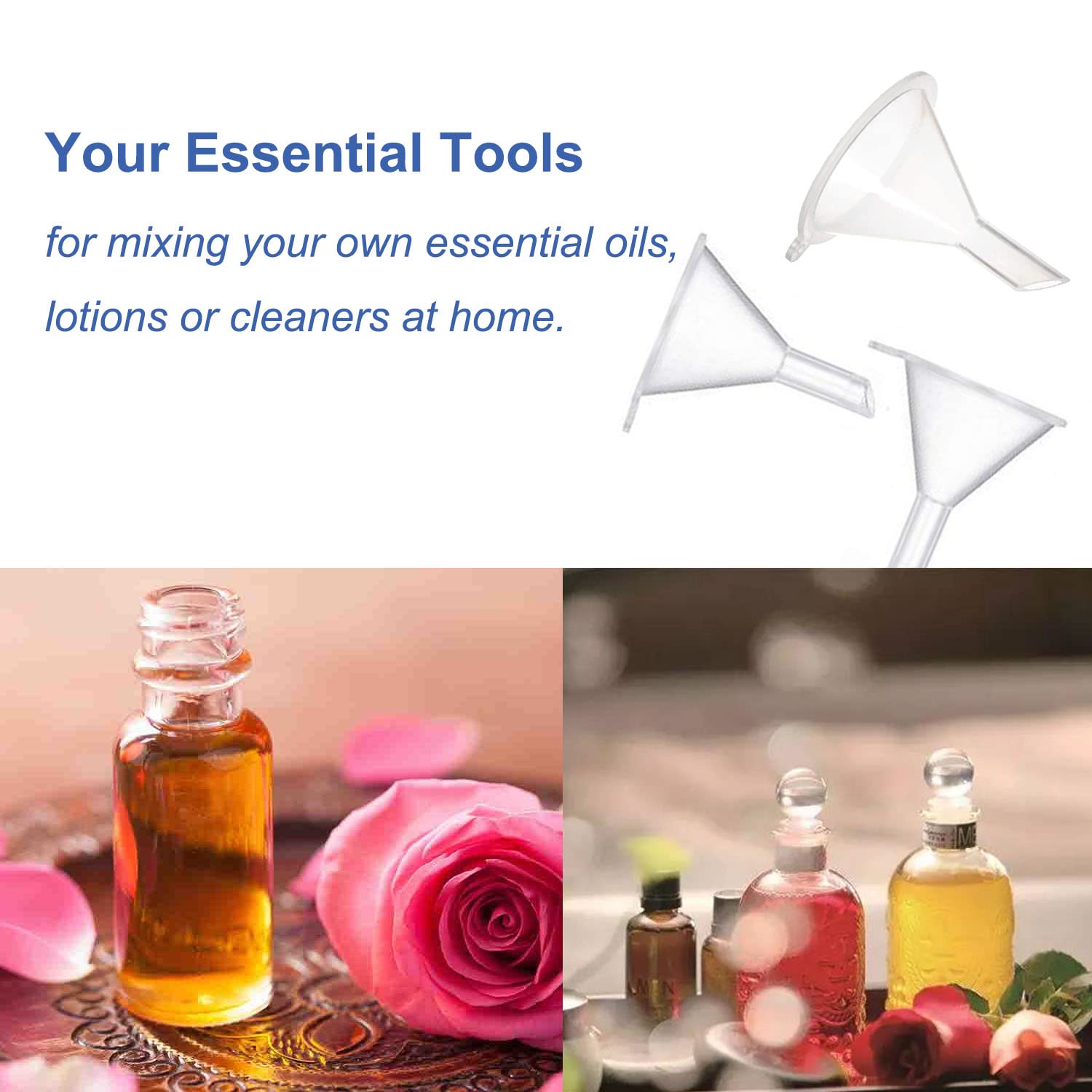 Avenoir Refillable Cosmetic Containers Funnels, Funnels For Filling Bottles Of Lotion, Water, Essential Oils, Lotions, Shampoo,