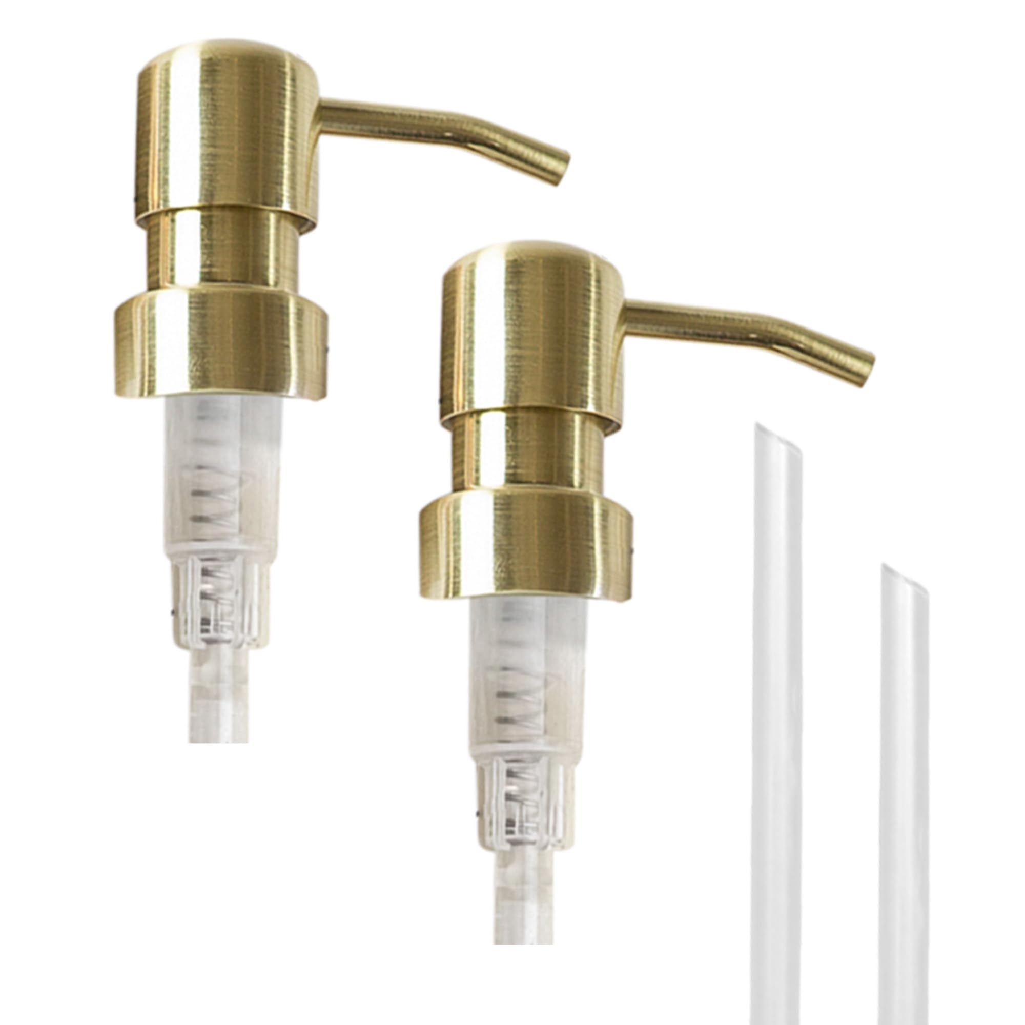Maisonovo Soap Pump Replacement - 2X Gold Metal Pumps - Pump Dispenser - Soap Dispenser Pump Replacement - Stainless Steel Soap