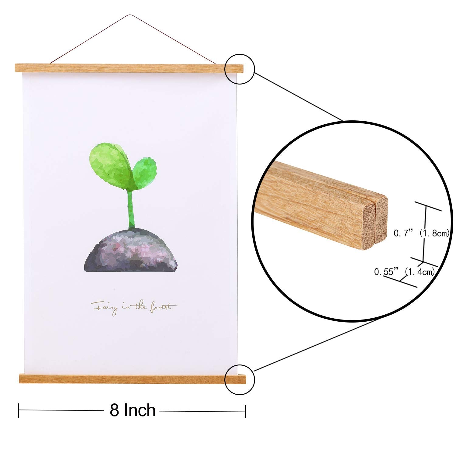 Teak Wood Magnetic Poster Frame Hanger  Magnet Poster Frame for Posters  Prints  Photos  Pictures  Maps  Scrolls  and Canvas Artwork