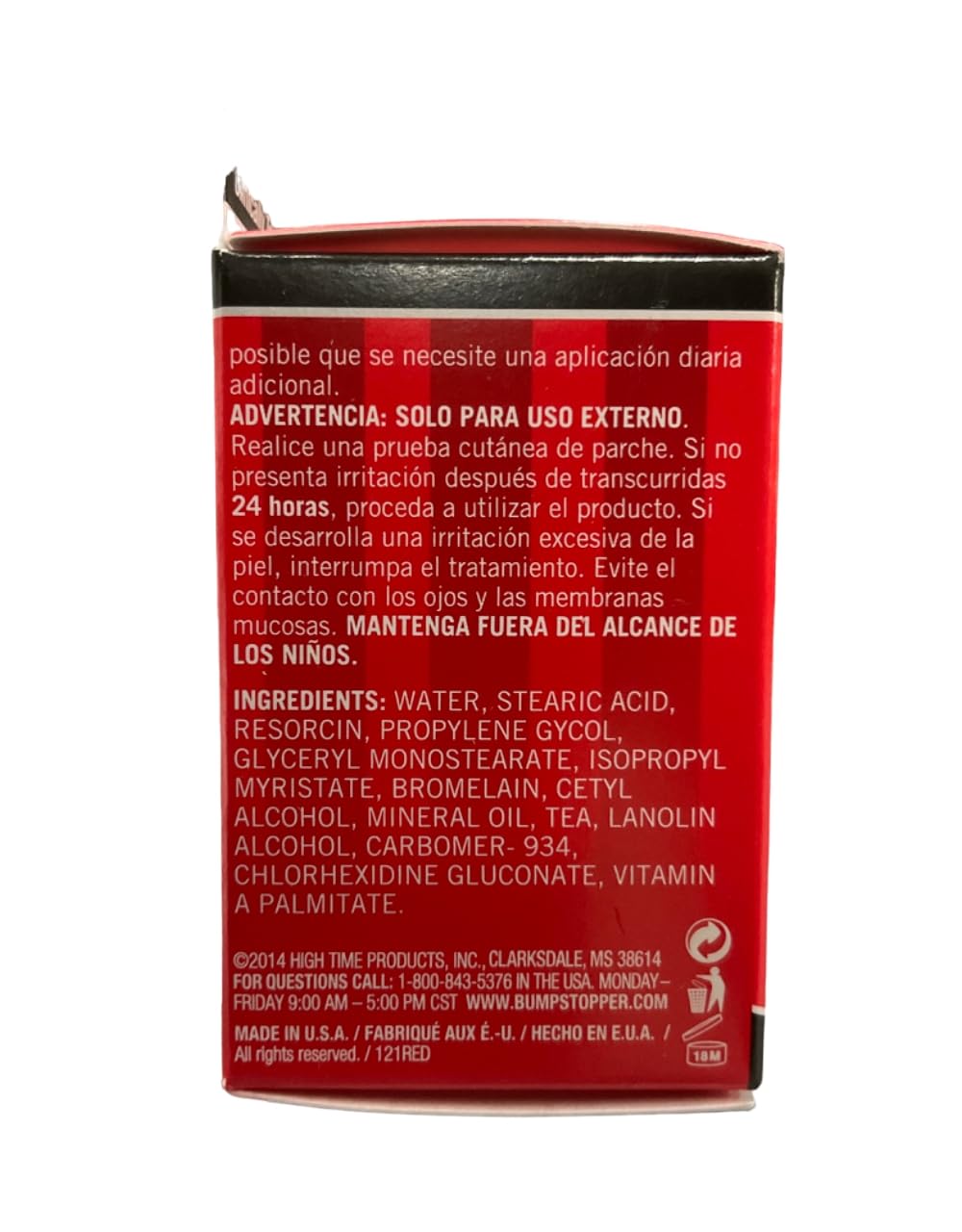 U/S Hi Time Bump Stopper# Size .5Oz U/S Hi Time Bump Stopper#2 .5Oz