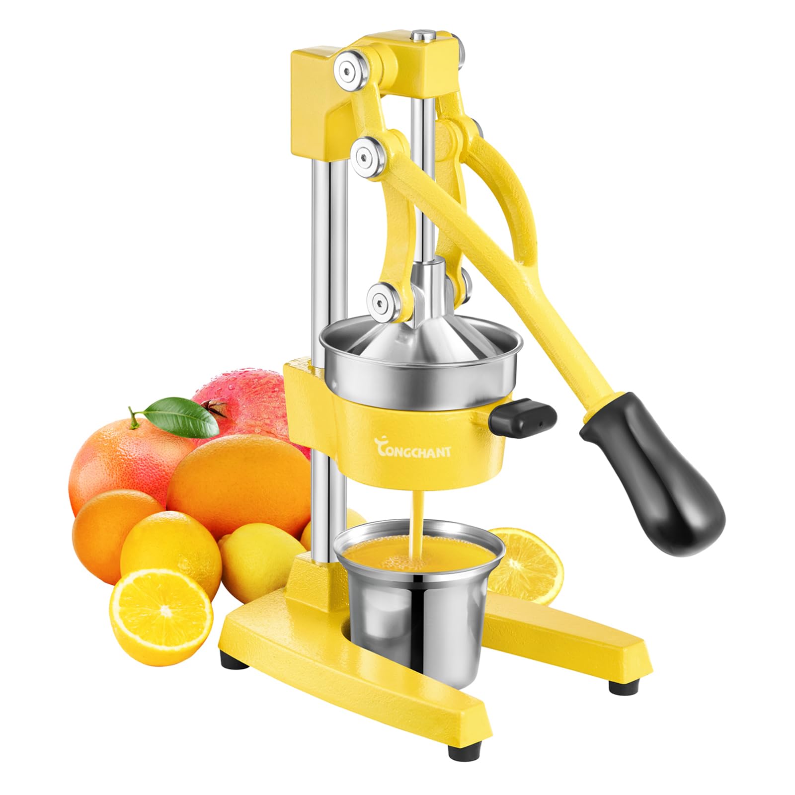 Tongchant Commercial HandPress HeavyDuty CastIron Manual Juicer Squeezer For Orange Lemon Citrus Grapefruit Lime Pomegranate 