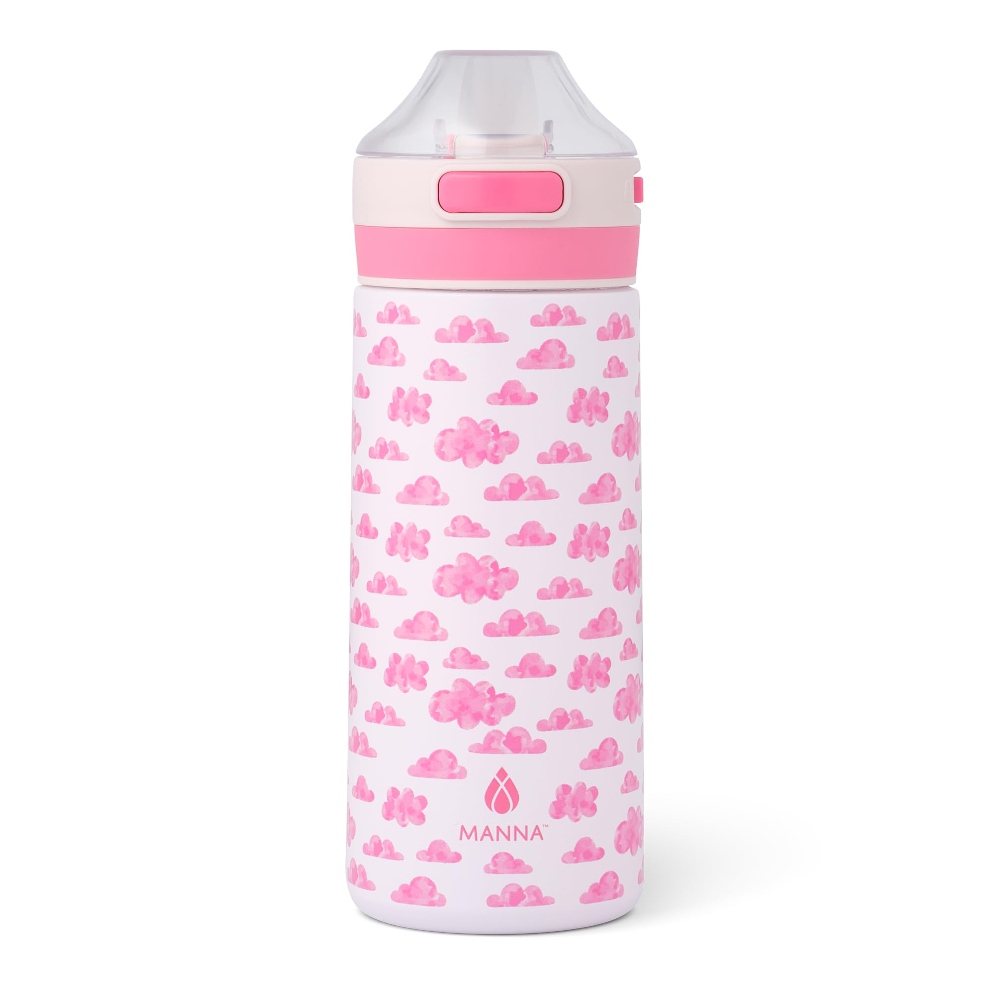Manna Astor Stainless Steel LeakProof Reusable Water Bottle  18 Oz  Pink Carnation