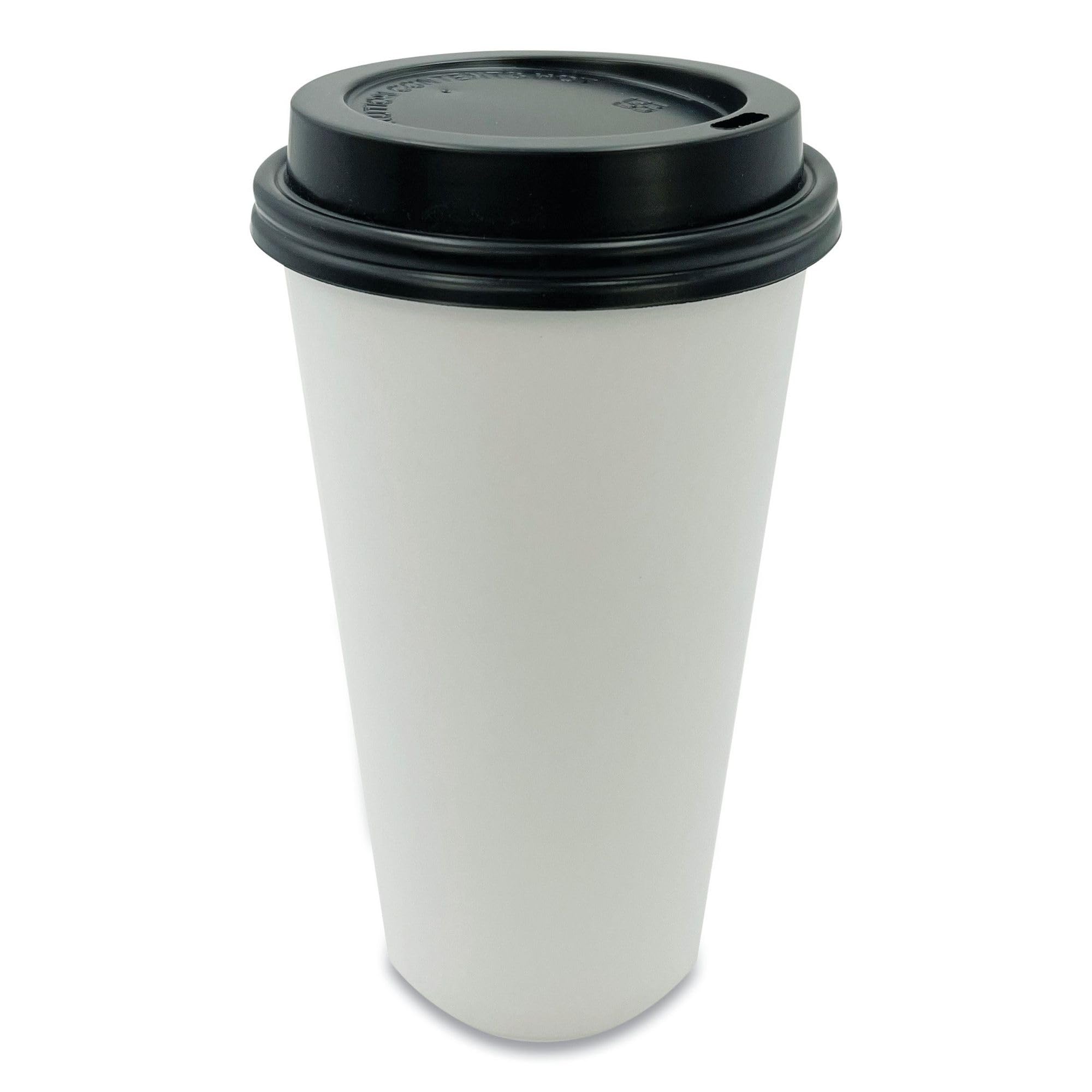 Boardwalk Hot Cup Lids, Fits 10 oz to 20 oz Cups, Polystyrene, Black, 1,000/Carton