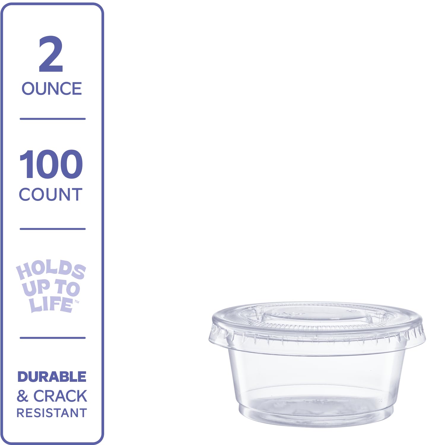 Comfy Package [100 Sets - 2 oz.] Plastic Portion Cups With Lids  Souffle Cups  Jello Shot Cups