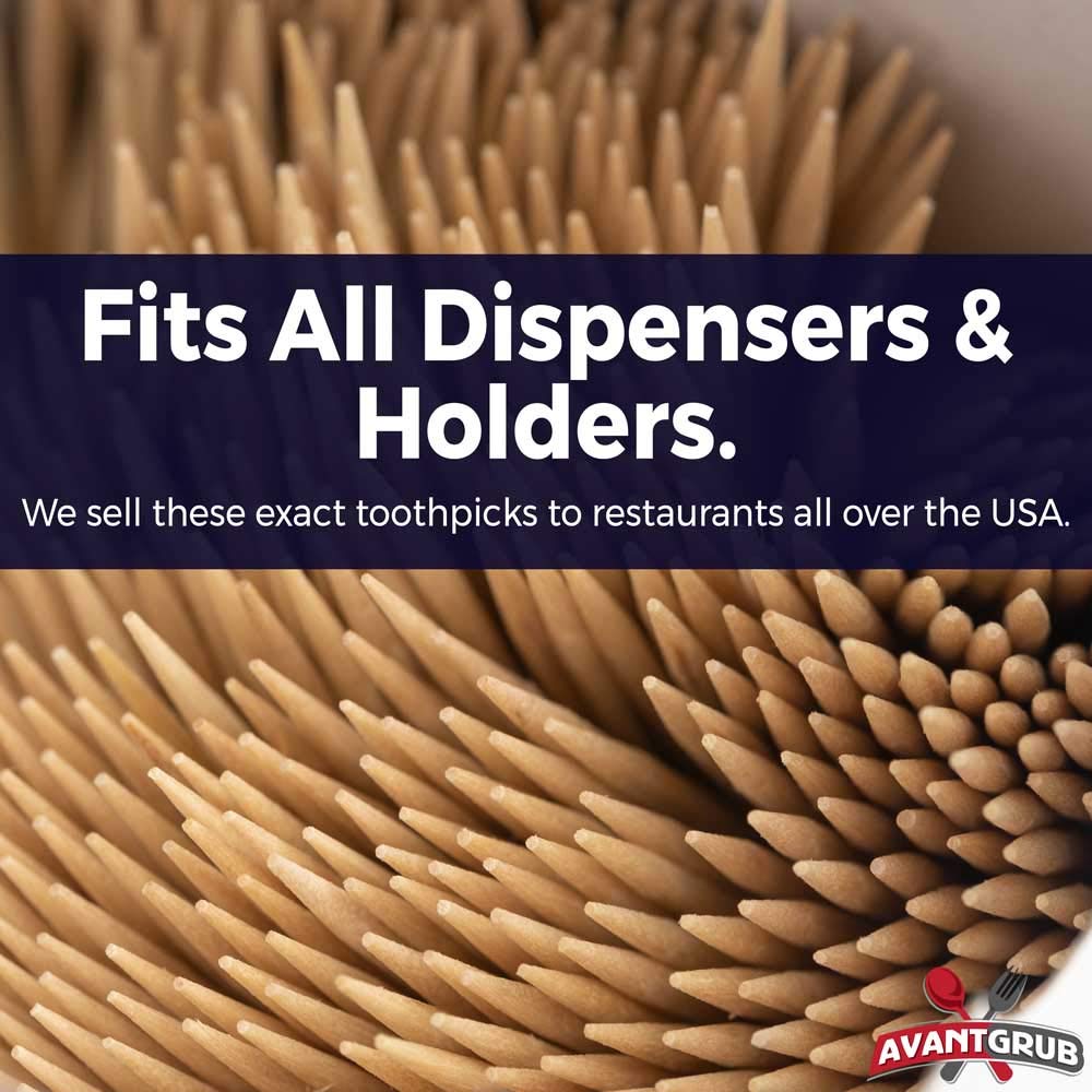 Avant Grub'S Bulk Toothpick 800 Pack. Restaurant-Grade, Classic Tooth Pick Set In Reclosable Box. Made To Be Precisely Straight