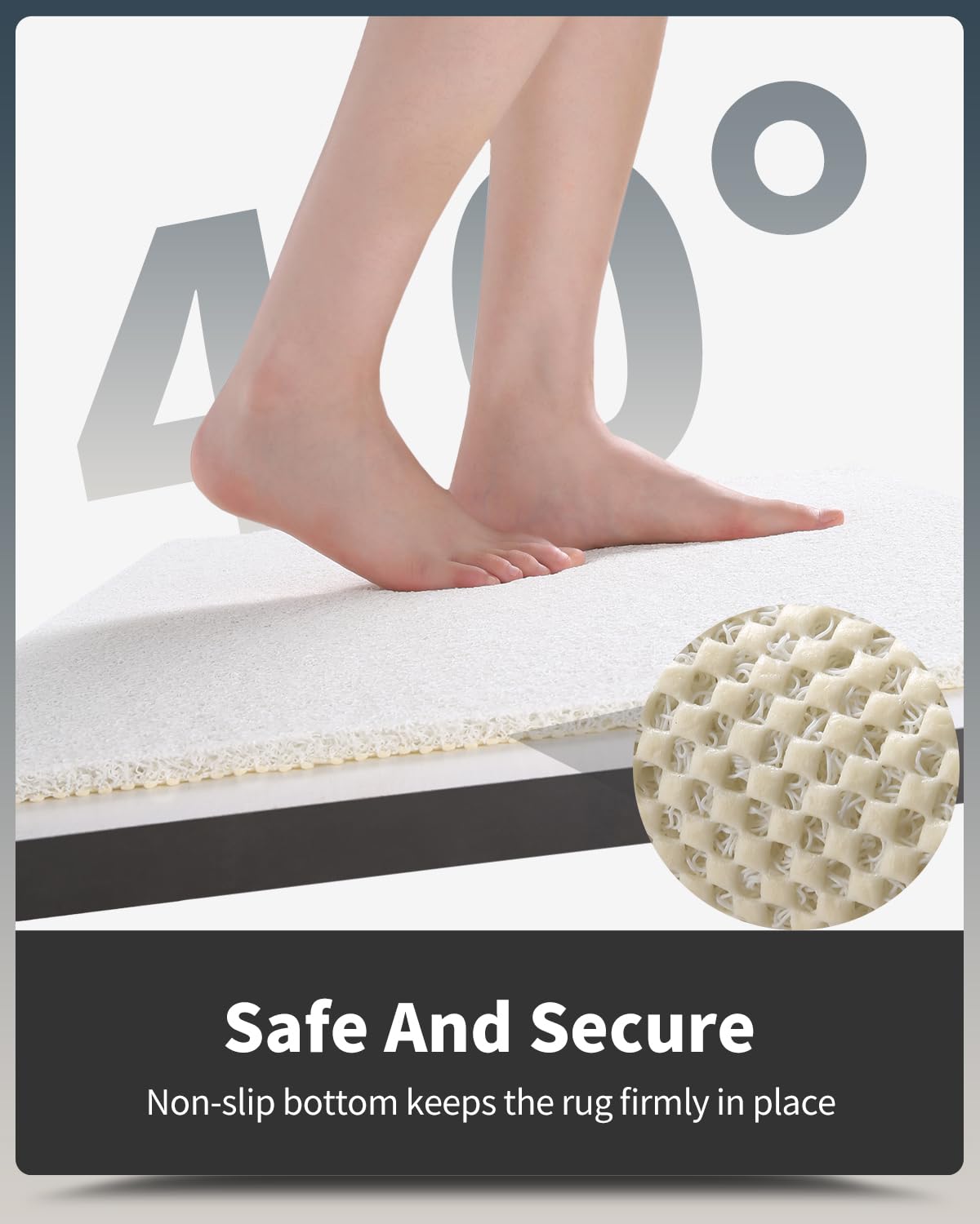 Non-Slip Bathtub Mat  17x 30 Inch  Shower Mats for Bath Tub  PVC Loofah Bathroom Mats for Wet Areas  Quick Drying