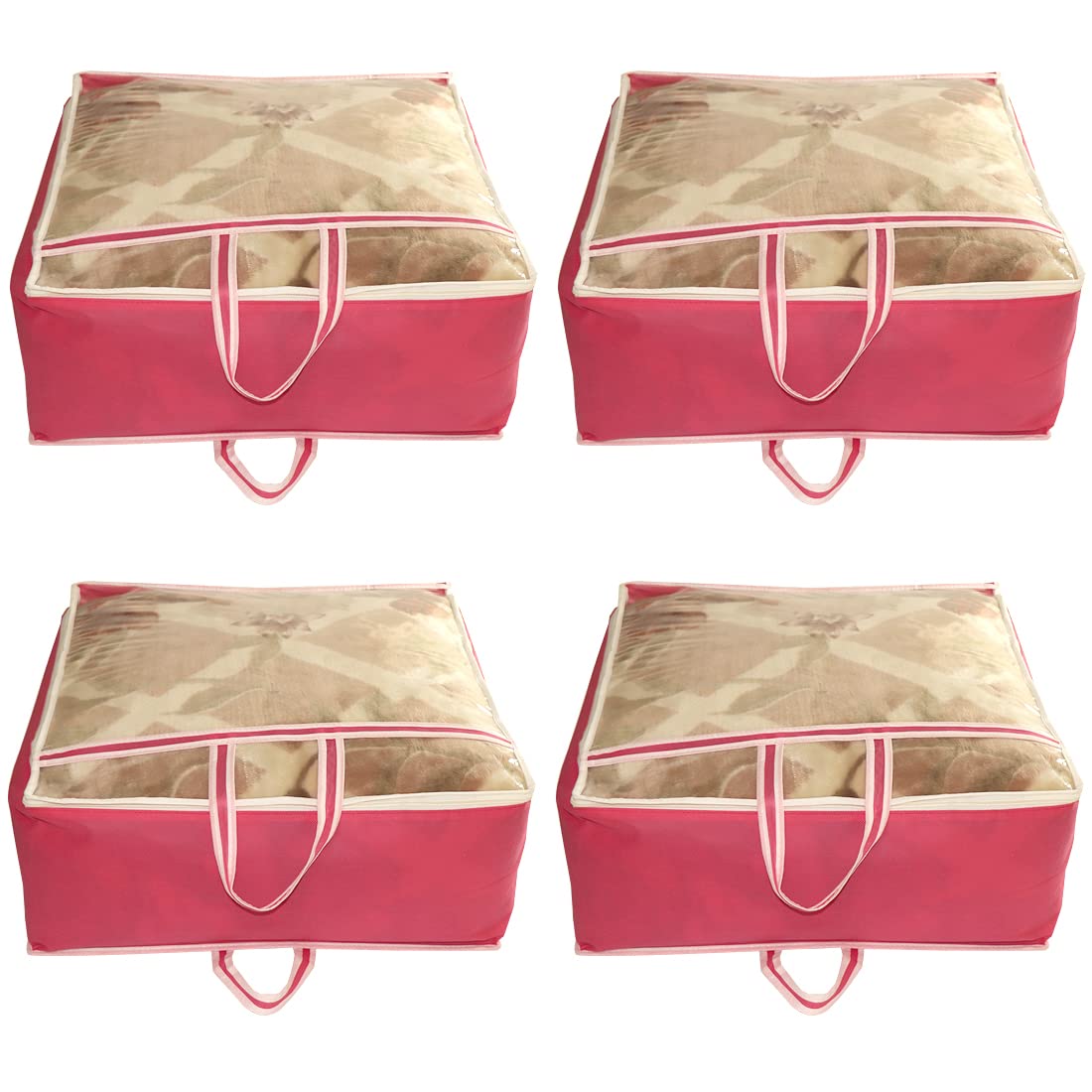 Ankit International Garments Protect Clothes Organizer/Storage Bags For Blanket, Quilts & Rajai Storage Combo Pack Of 04 With Du