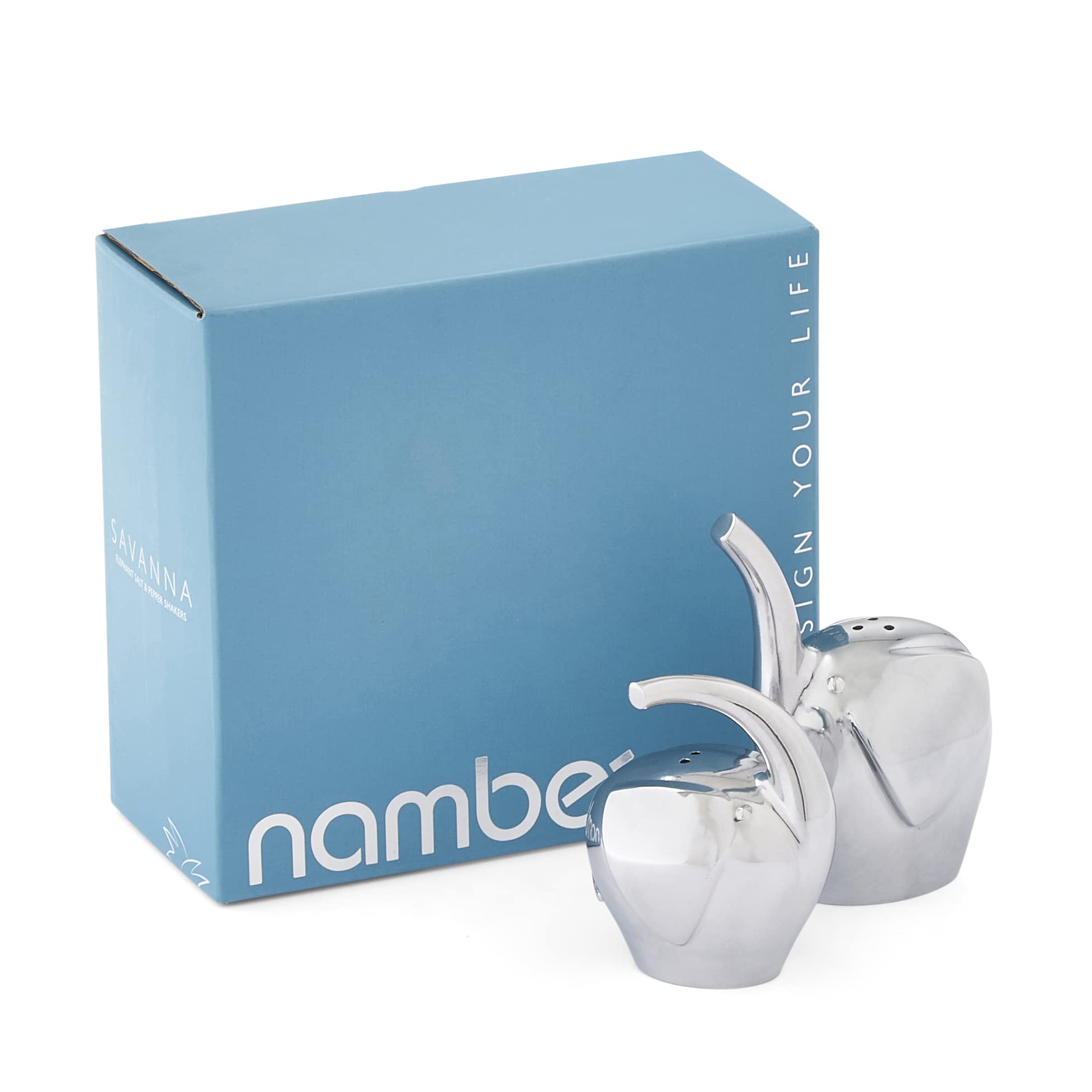Nambe Savanna Collection Elephant Salt & Pepper Shakers | Set Of 2 For Home D  Cor | Measures At 3'' X 3'' X 3.5'' | Made With N