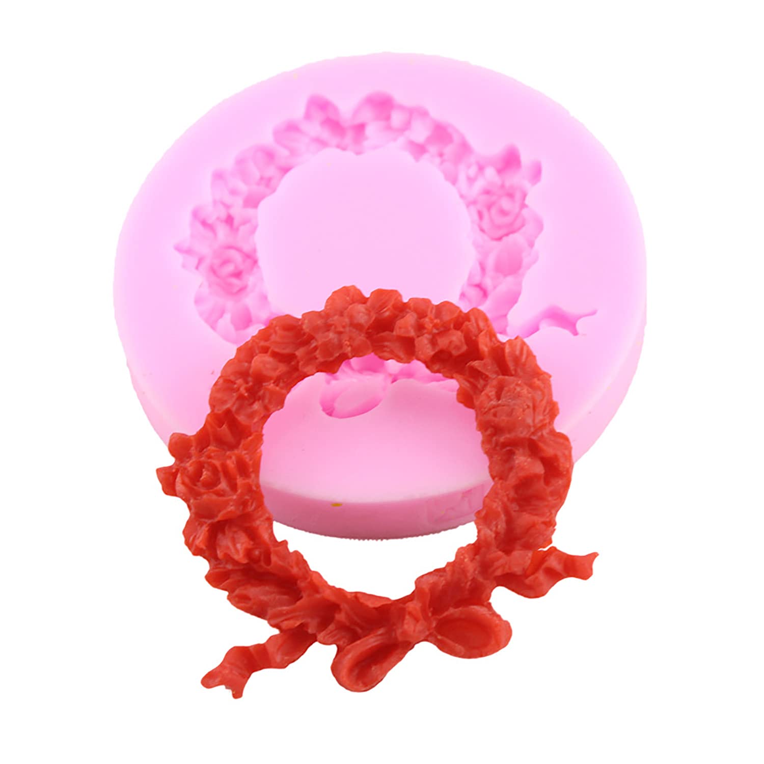 Bow Wreath Garland Silicone Mold For Diy Fondant Candy Making Chocolate Molds Lollipop Desserts Ice Cube Gum Clay Soap Biscuit P