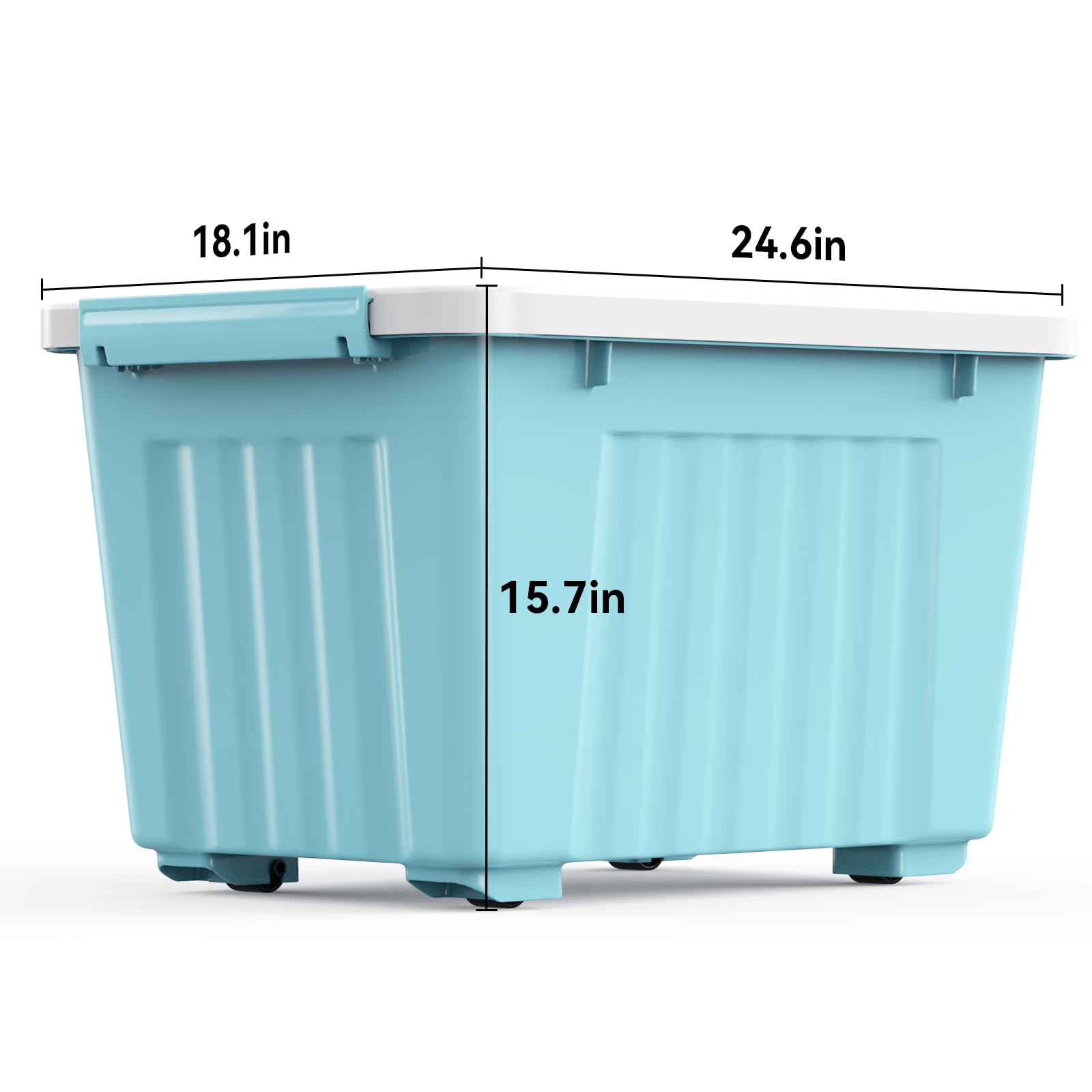 Nazhura 97 Quart Plastic Storage Bin, Stackable And Nestable Storage Boxes With White Lids And Secure Latching Buckles, Large St