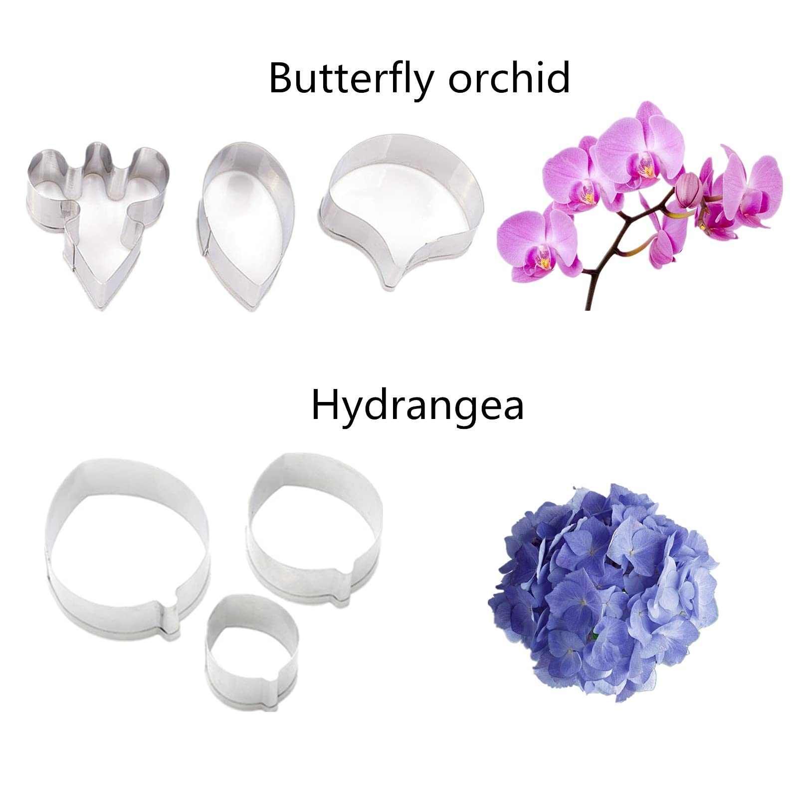 23Pcs Stainless Steel Gum Paste Flower Cutter Set Sugar Cookie Cutter Mold Fondant Flower Making Tool For Wedding,Birthday Cake