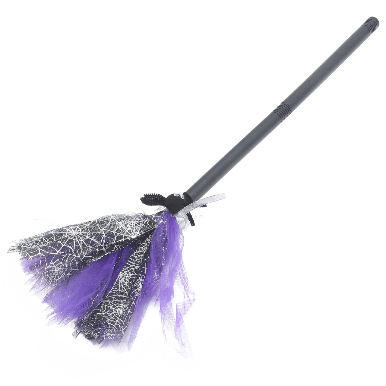 Purple Wizard Broom for Halloween Decorations 76cm Plastic Witch Broomstick Prop for Party Cosplay Wizard Flying Stick for Teens