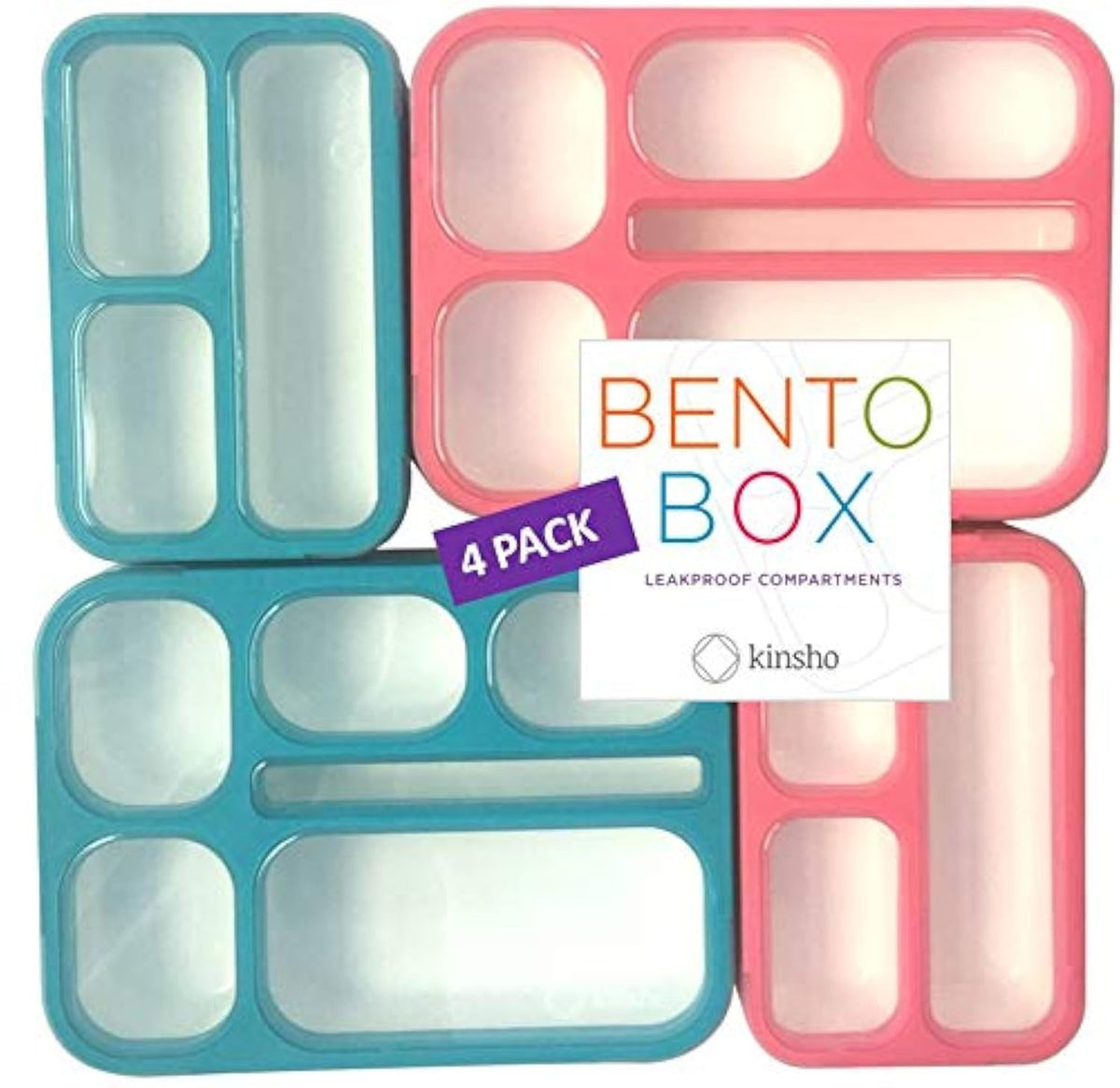 Bento Box Lunch Boxes And Snack Containers For Kids Girls Boys Adults Toddlers, Leak-Resistant Portion Container Kits Bpa Free |