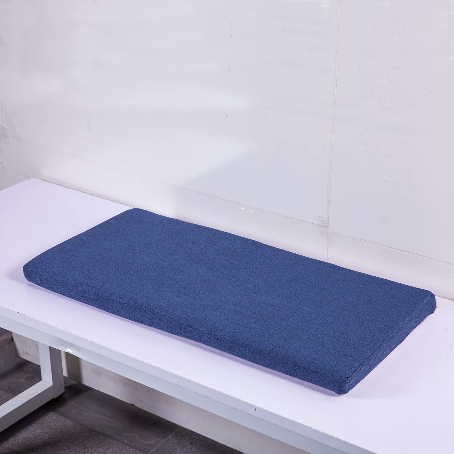 Memory Foam Chair Pads Non-Slip Rubber Back Indoor Swing /Settee Cushion 36inX14inX2in(91.5X35.5X5CM)  Blue