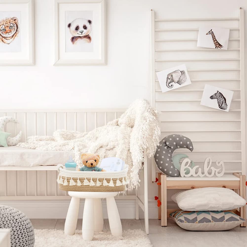 Hosroome Small Woven Storage Basket Boho Decor Baskets For Organizing Small Storage Basket For Bedroom Nursery Livingroom Entryw