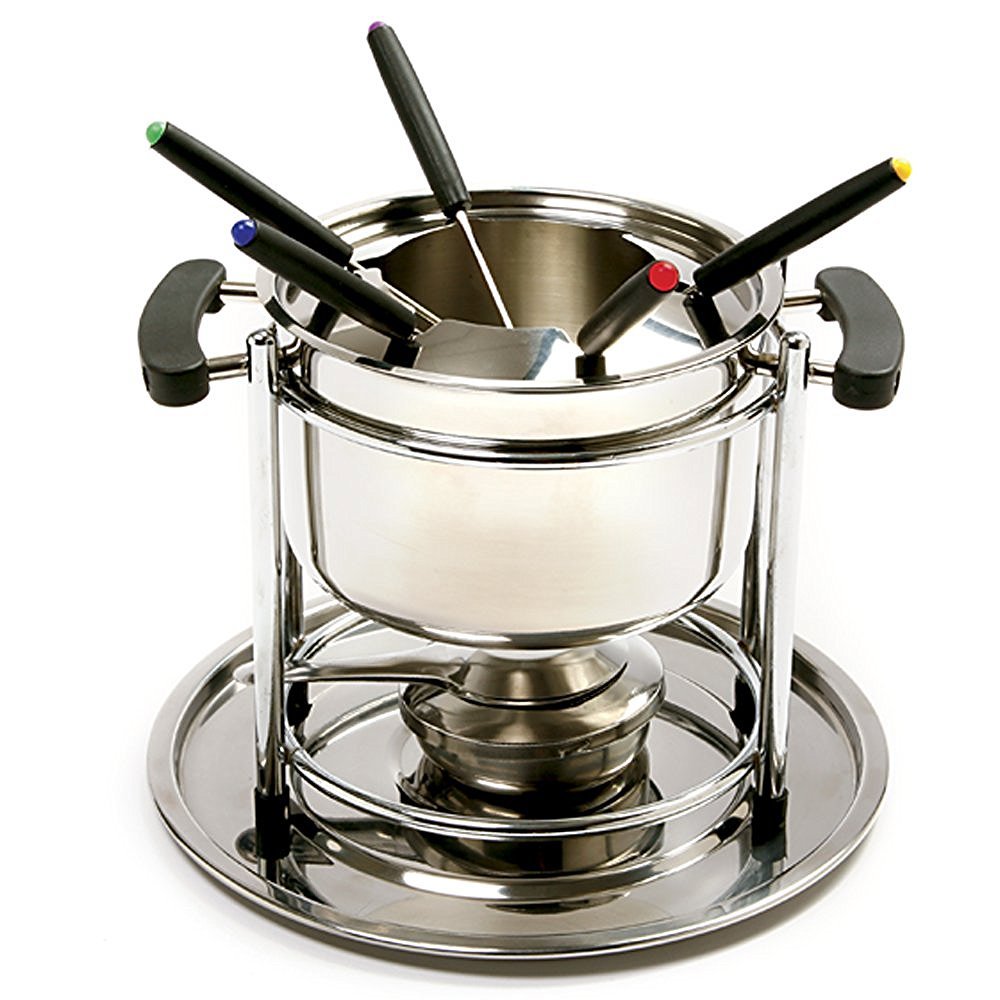 Norpro Stainless Steel 10 Piece Fondue Set, Medium, Silver