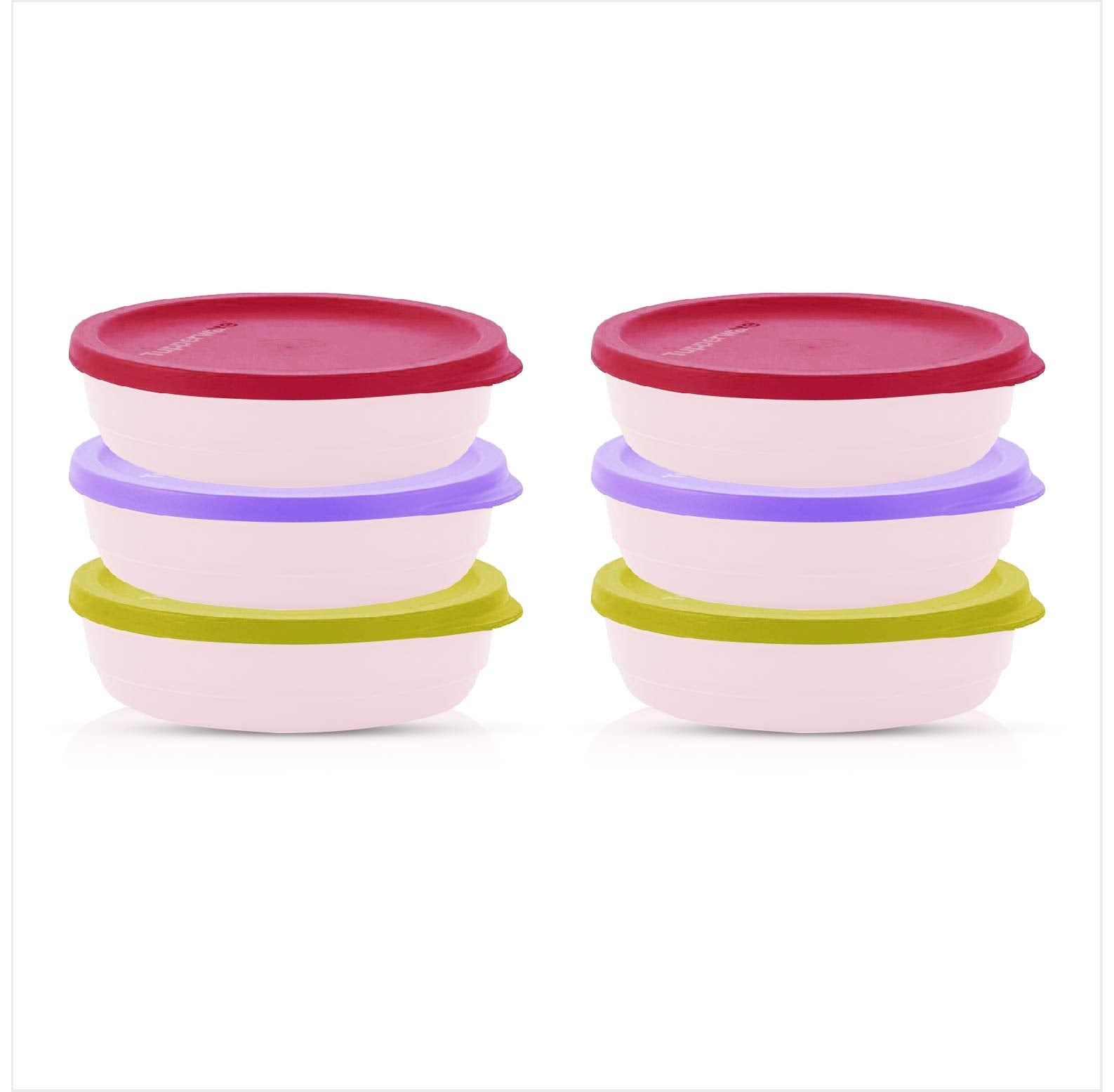 Tupperware Plastic Storage Jar 200 Ml, 6 Pieces, Multicolour  Multicolor