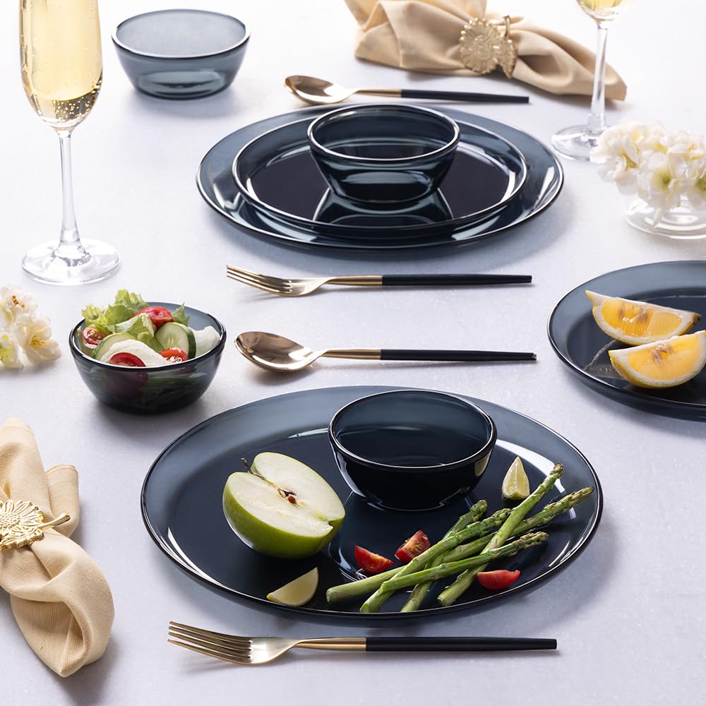 Borosil 20Pc Aura IndiaS First Coloured Handcrafted Dinner Set | Made In India Borosilicate Glass Tableware | Microwave, Dishwas