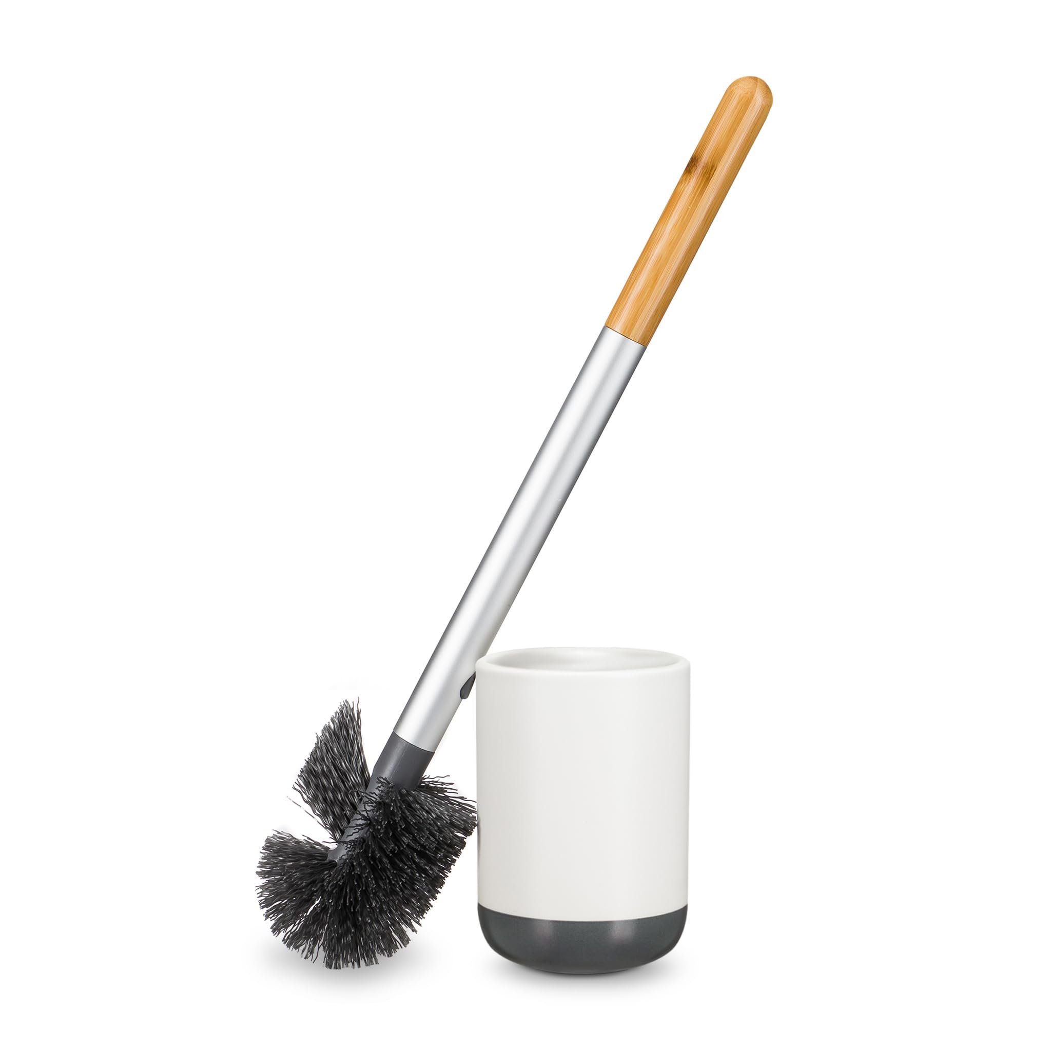 Full Circle Scrub Queen, Bathroom Toilet Brush With Ceramic Holder And Dry Earth Disk For Mold & Mildew Prevention, More Hygenic